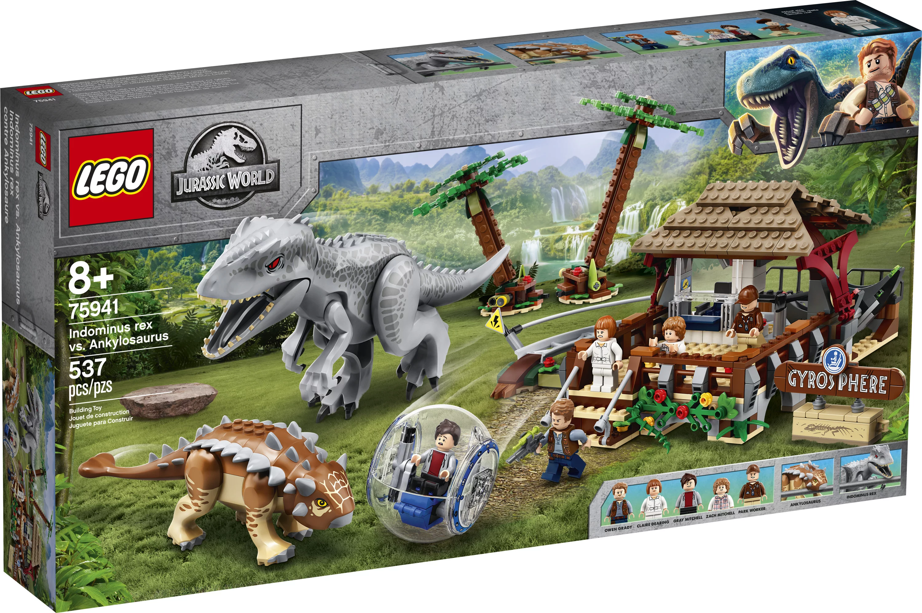 LEGO 75941 Jurassic World Indominus rex vs. Ankylosaurus Toy Building Kit (537 Pieces)