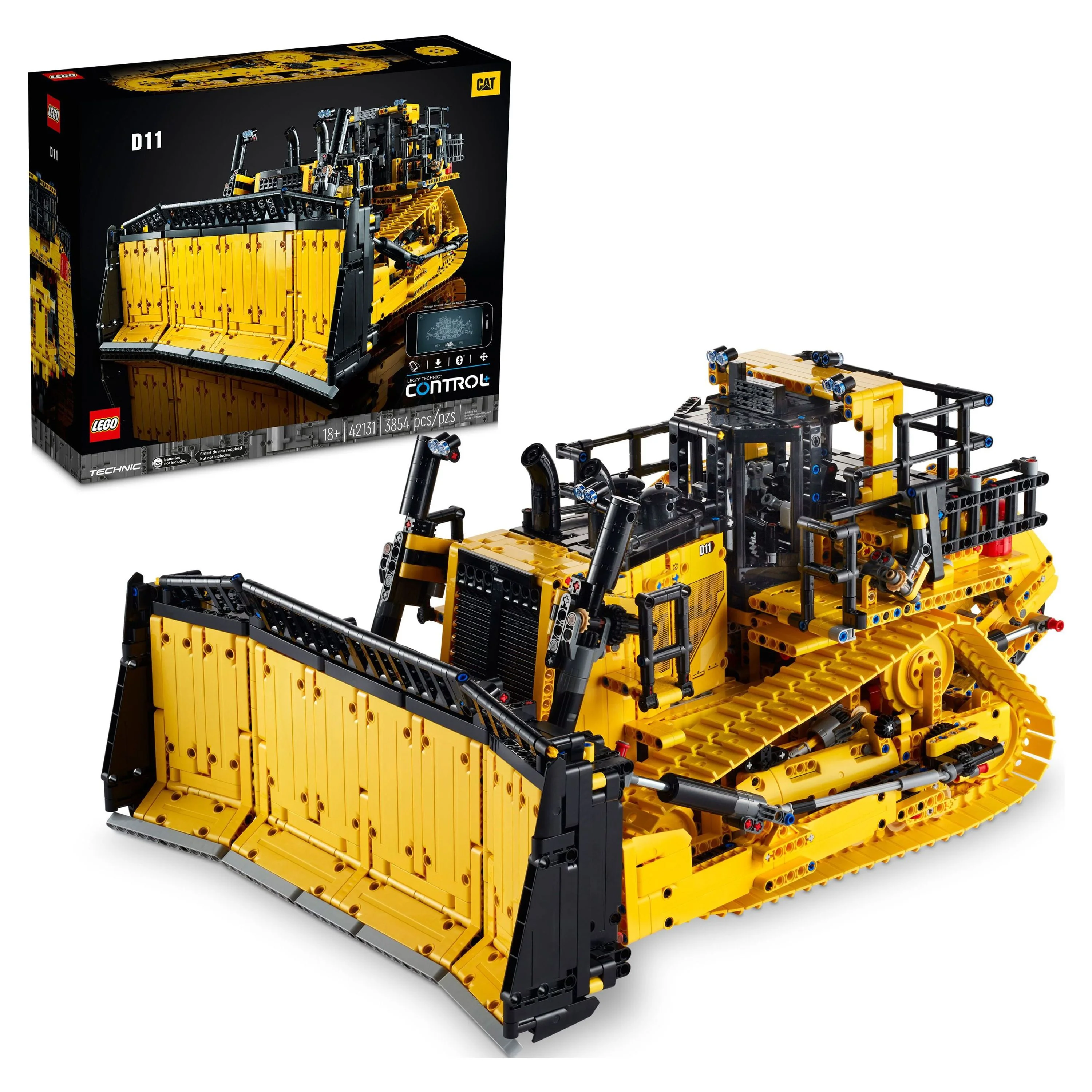 LEGO Technic App-Controlled Cat D11 Bulldozer 42131; A True-to-Life Replica of an Iconic Construction Machine (3,854 Pieces)