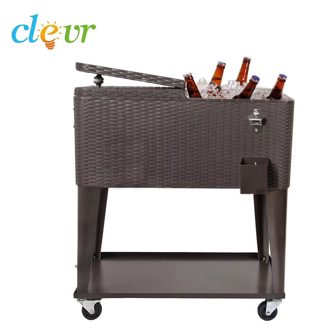 Clevr  Outdoor Patio 80 quart Party Portable Rolling Cooler Wheeled Ice Chest