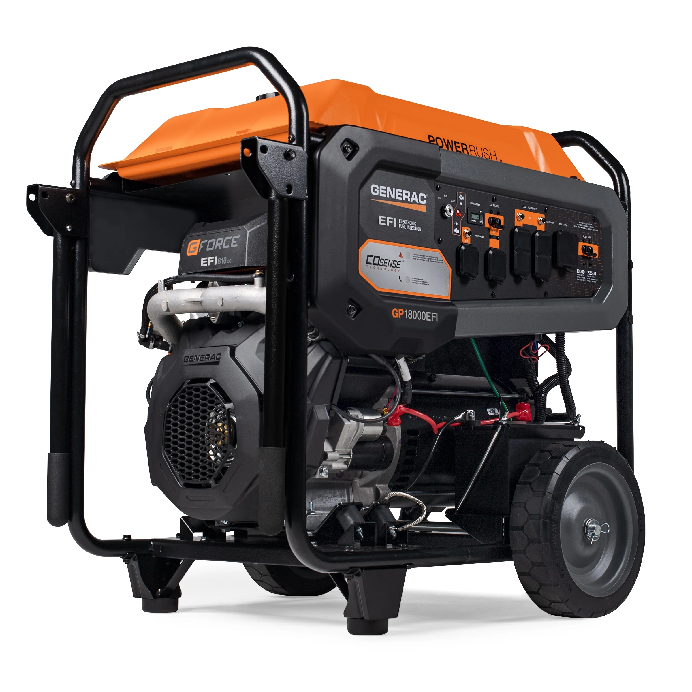 Generac 8917 GP18000E 18000 Watt Electric Start Gas Powered Portable Generator with COSense – 50ST