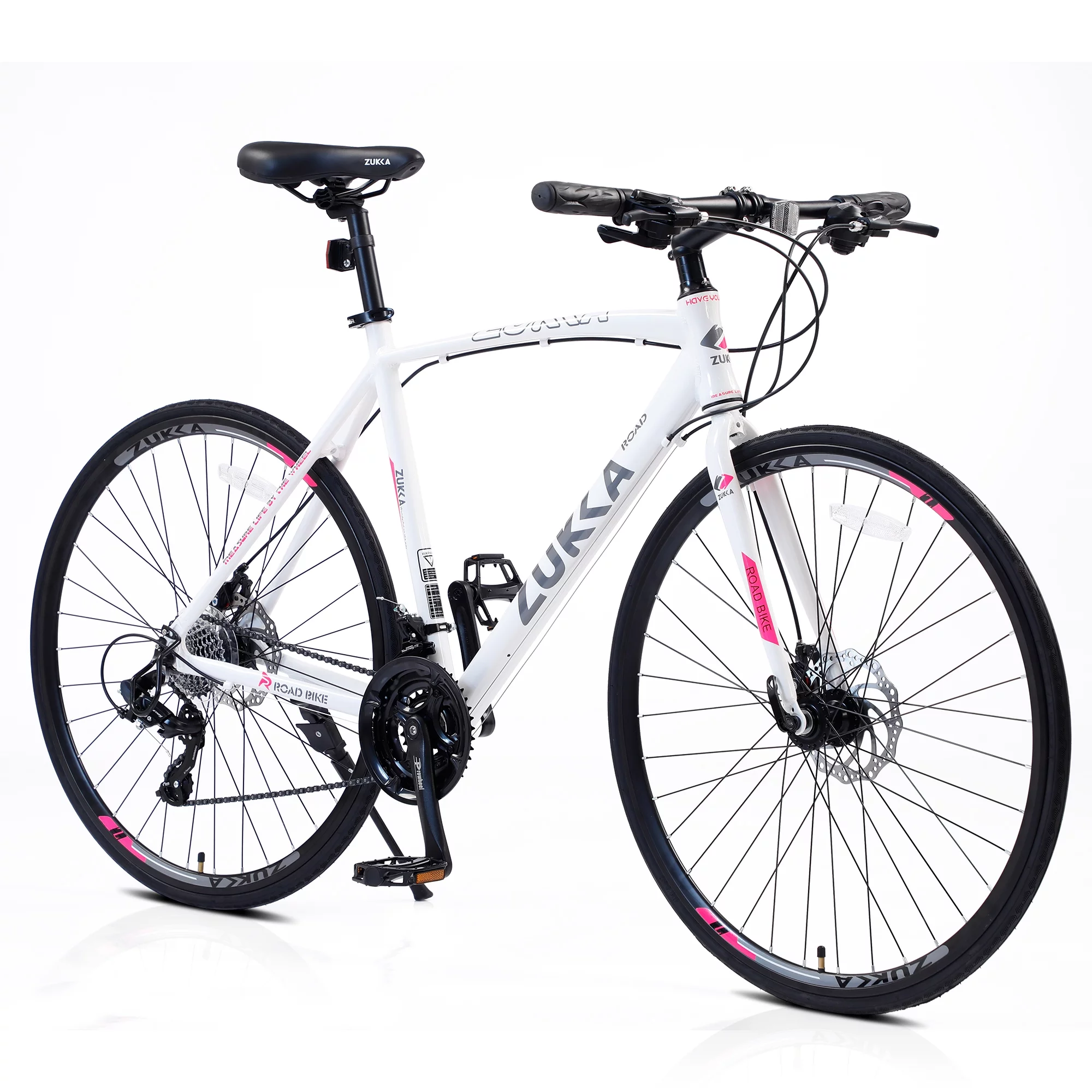 iYofe 28 inch Hybrid Bike for Men and Women, Shimano 24 Speed Road Bike, 85% Pre-assembled, City Bike, White