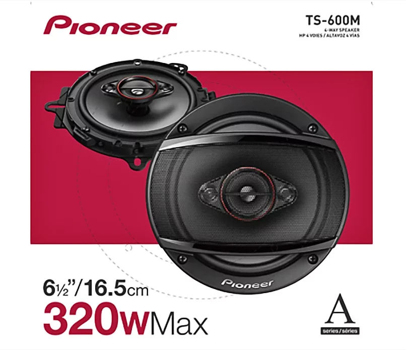 Pioneer TS-600M 6-1/2″ 4-Way Full Range Coaxial Car Stereo Speakers, 320W Max Power