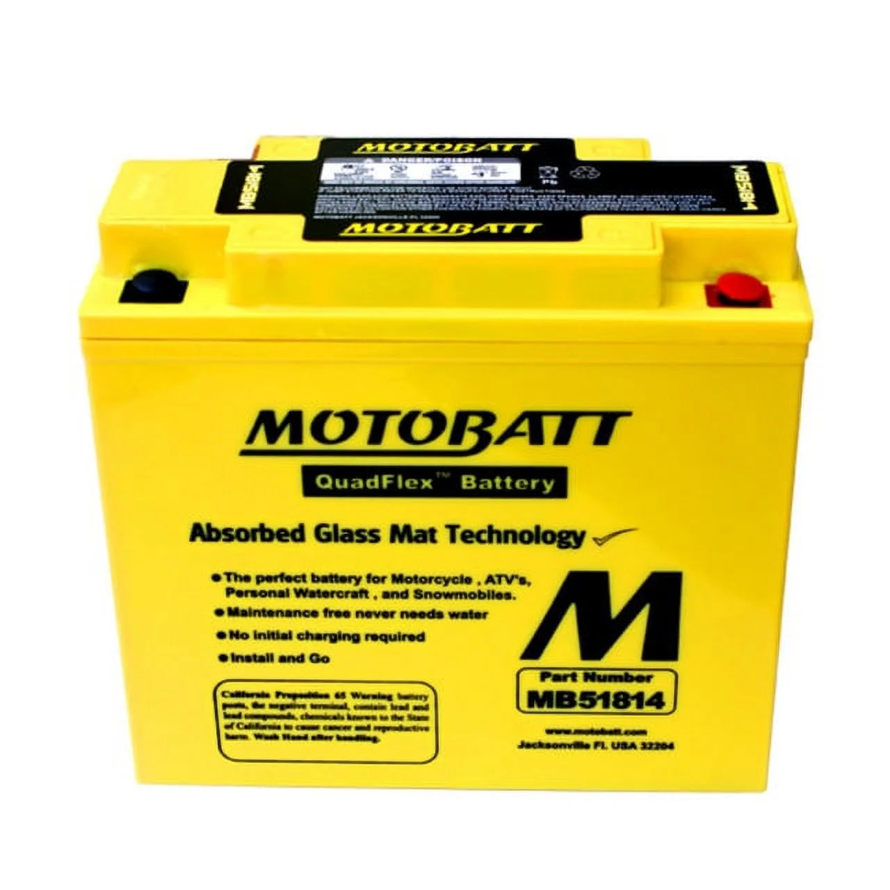 MotoBatt MB51814 22Ah 220 CCA AGM Powersports Battery