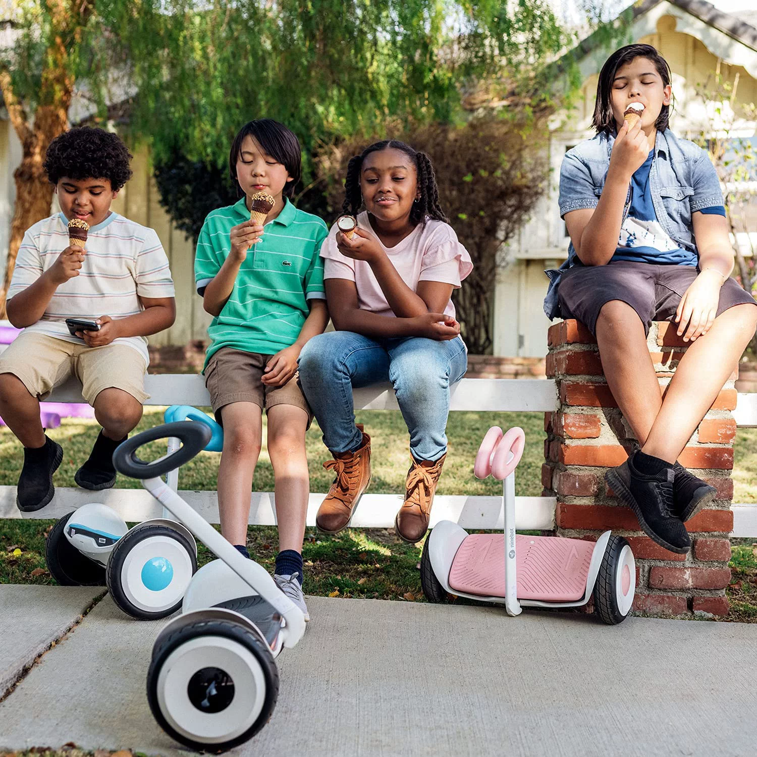 Segway Ninebot S Kids, Smart Self-Balancing Electric Scooter with LED Light, Designed for Children, White