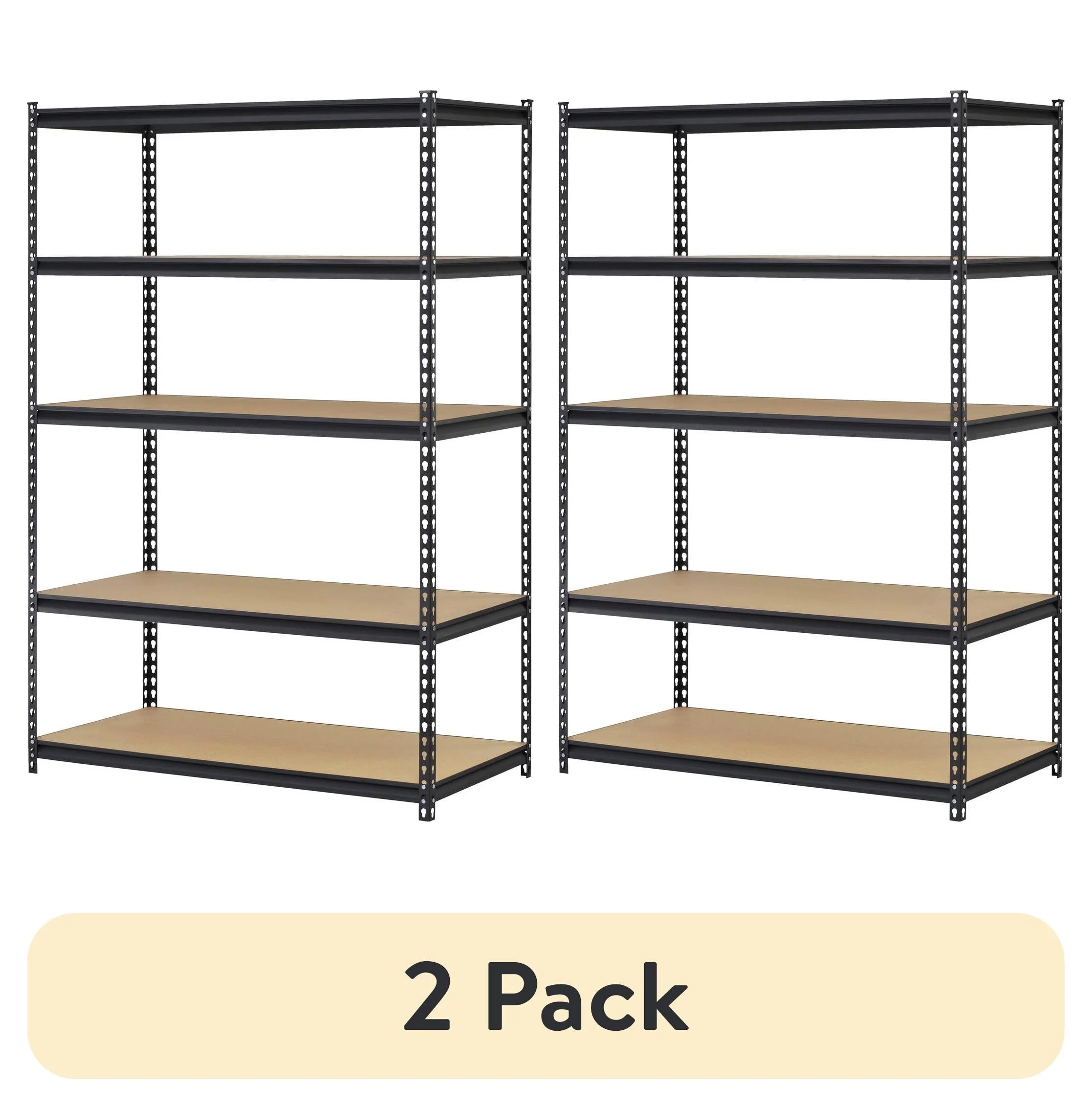 Muscle Rack 48″W x 18″D x 72″H, 5-Tier Steel Shelving, 4,000 lbs. Total Capacity; Black