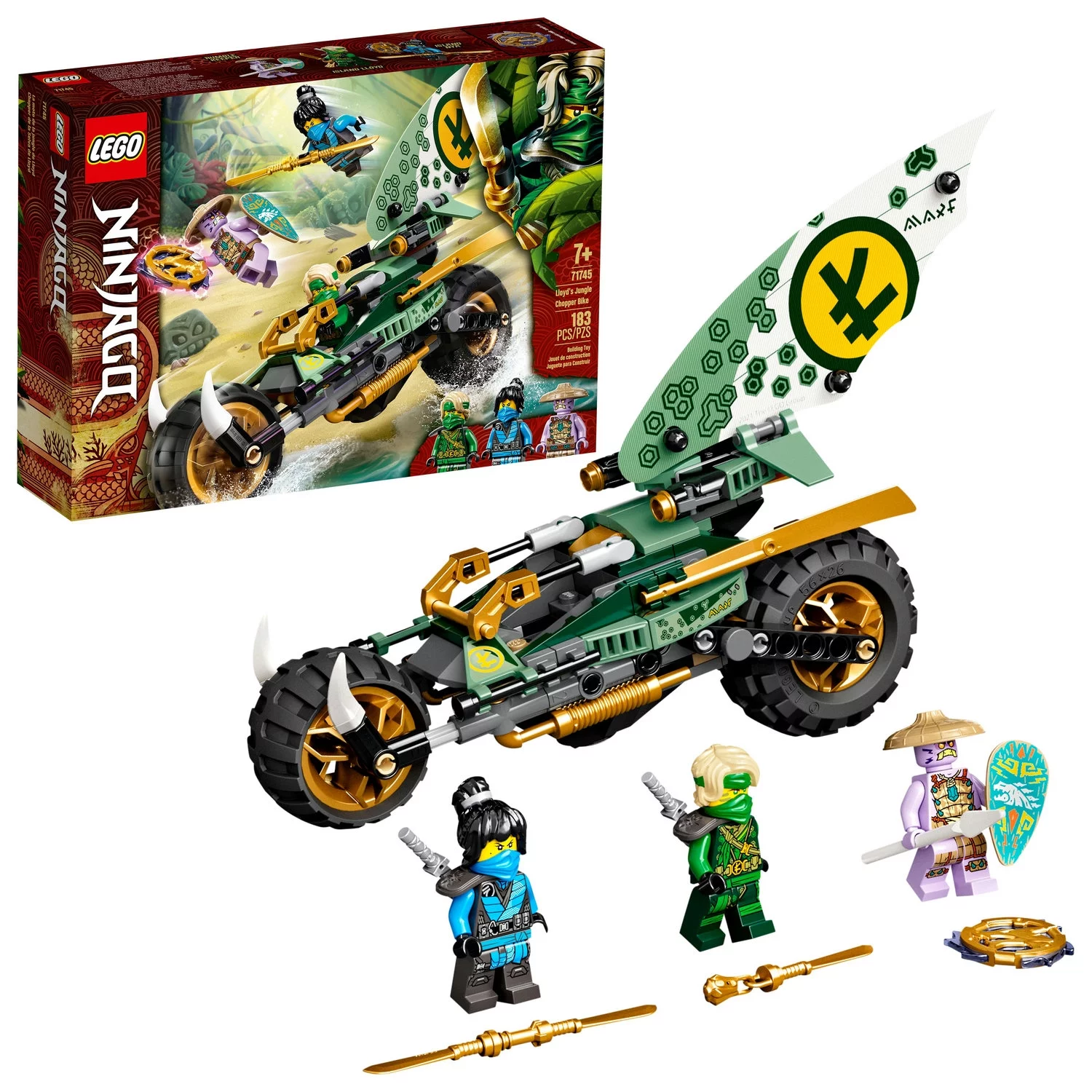 LEGO NINJAGO Lloyd’s Jungle Chopper Bike 71745 Building Toy (183 Pieces)