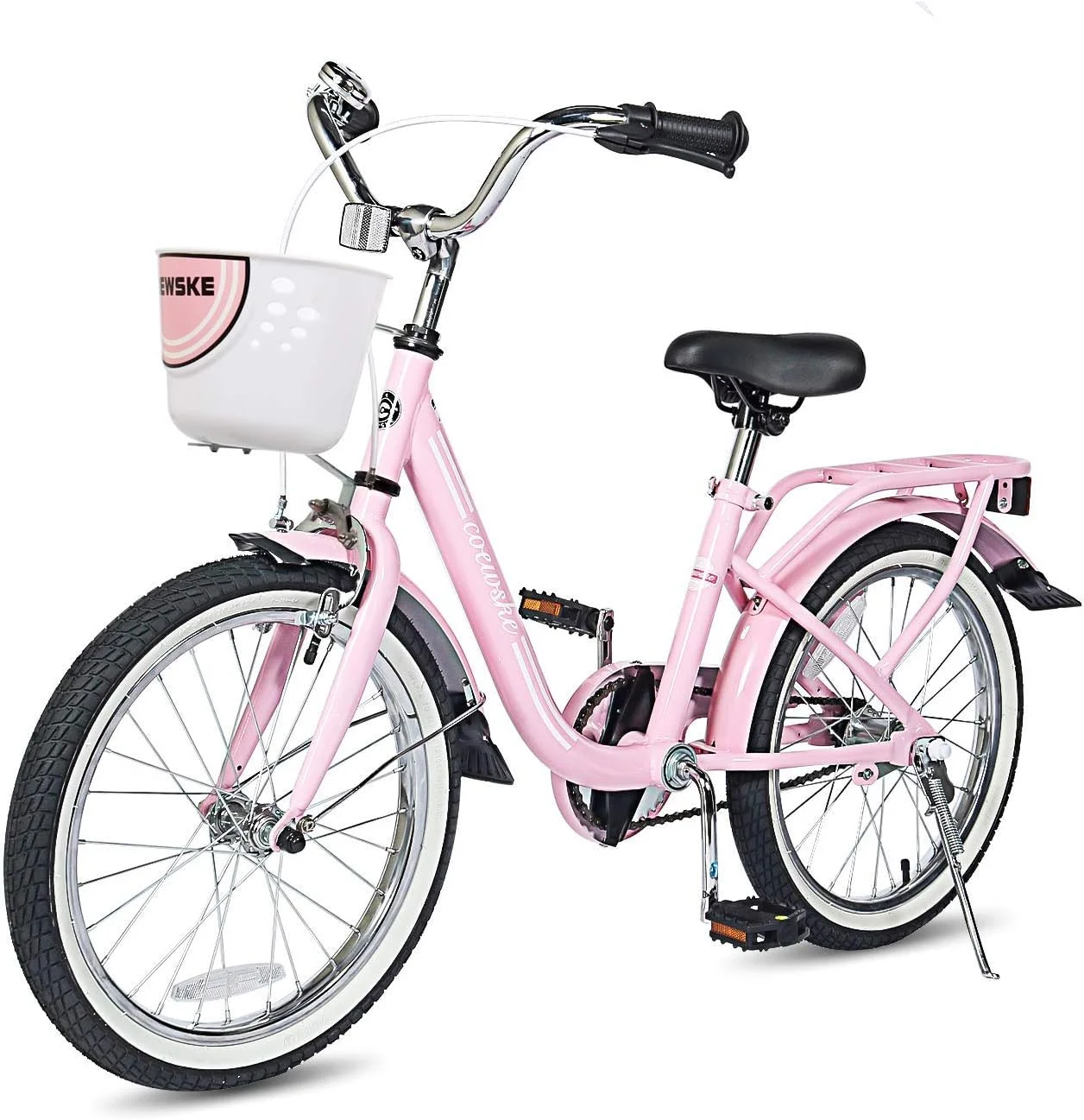 Coewske Kids Bike 18 inch Boys Girls Bicycle with Training Wheels, Pink