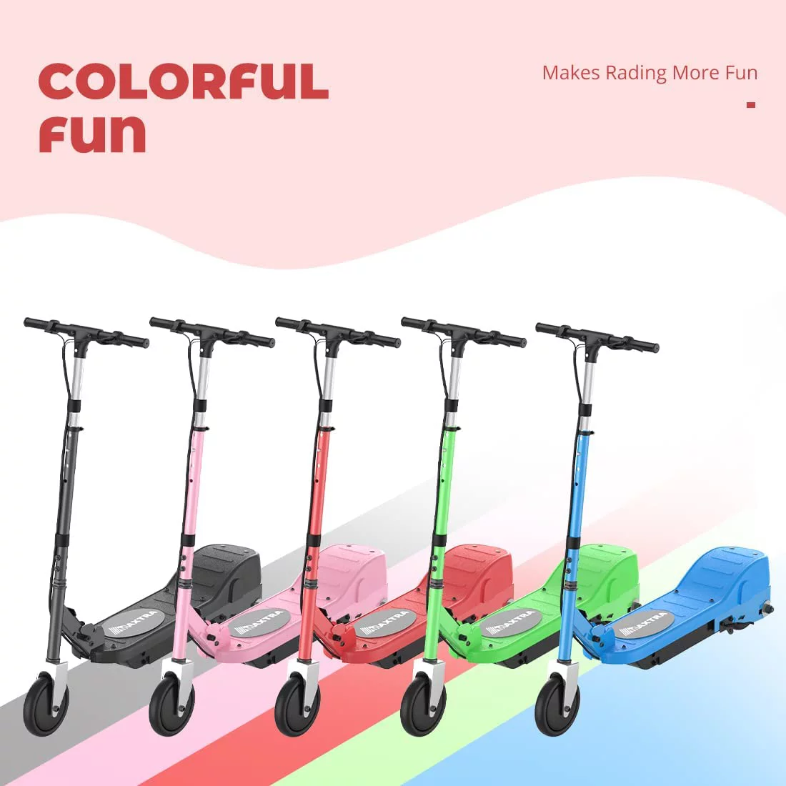 Maxtra Scooters E100 Electric Scooter for Kids Ages 6-12 – Up to 10 Mph, Foldable and Adjustable Handlebar