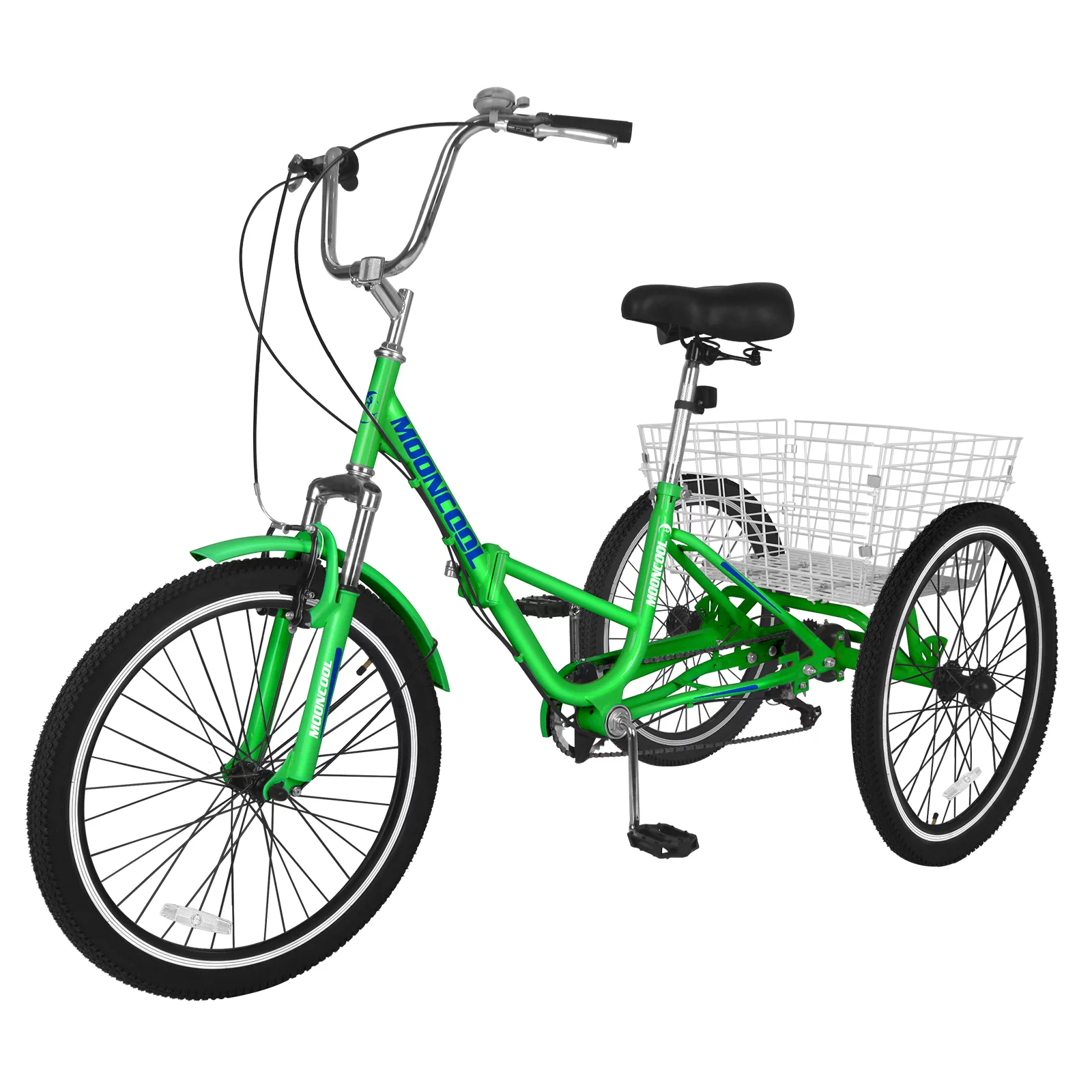 Docred Folding Tricycle for Adults, 24 Inch 7-Speed Trike, 3 Wheels Foldable Bicycle for Adults