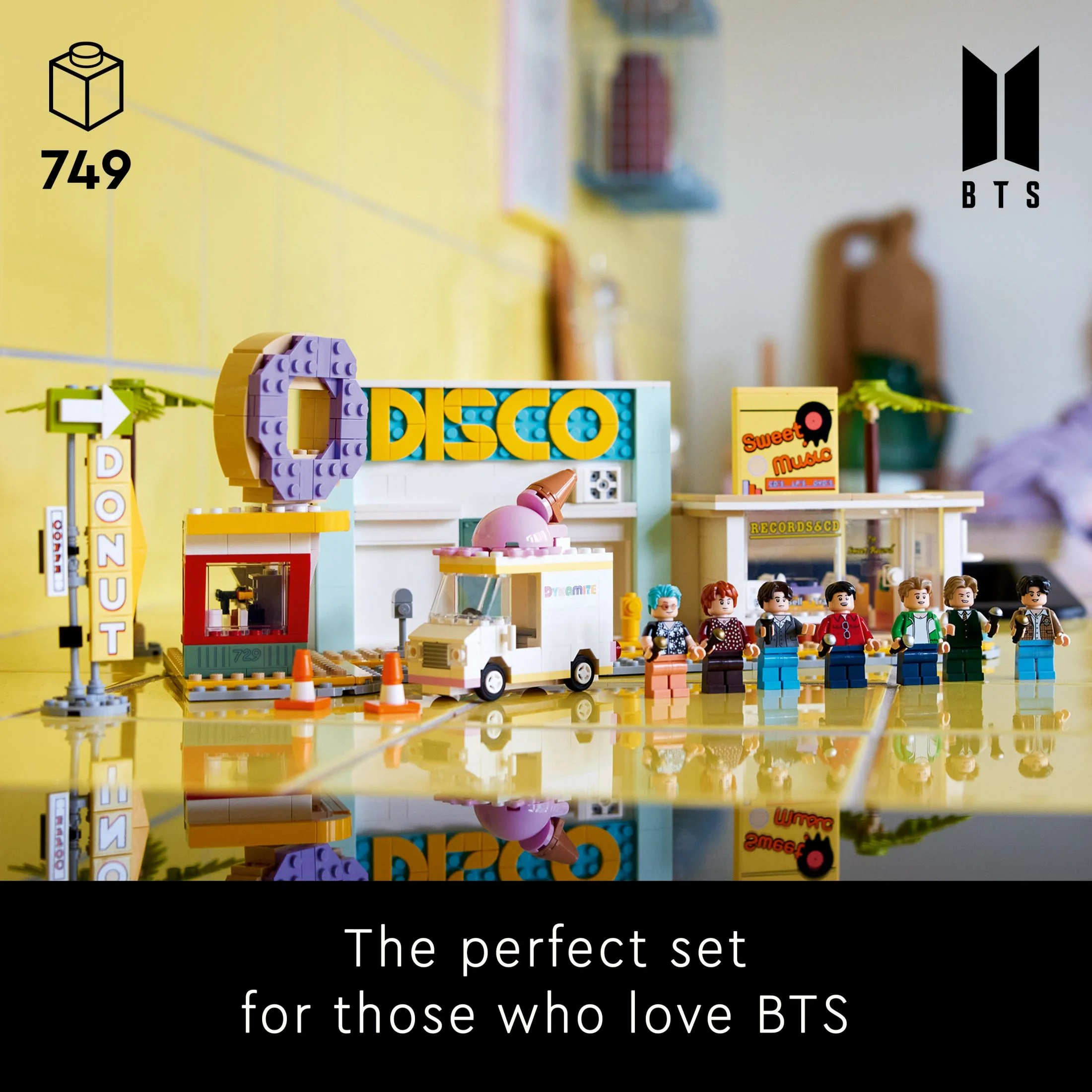 LEGO Ideas BTS Dynamite 21339 Model Kit for Adults, Gift Idea for BTS Fun with 7 Minifigures of the Famous K-pop Band, Features RM, Jin, SUGA, j-hope, Jimin, V and Jung Kook