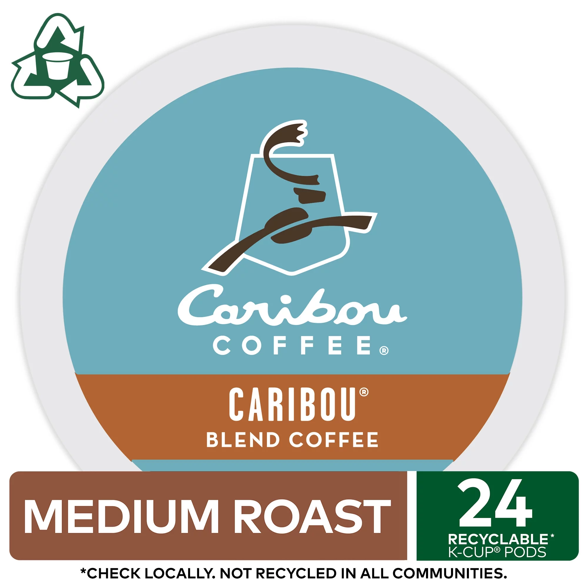 Caribou Coffee, Caribou Blend Medium Roast K-Cup Coffee Pods, 24 Count