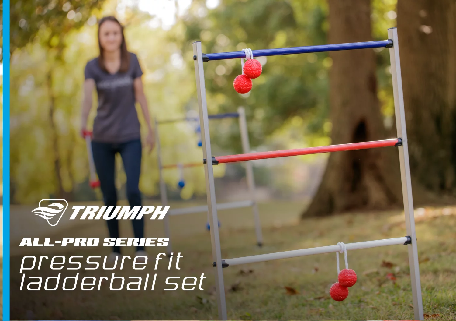 Triumph All Pro Series Press Fit Outdoor Ladderball Set Includes 6 Soft Ball Bolas and Durable Sport Carry Bag