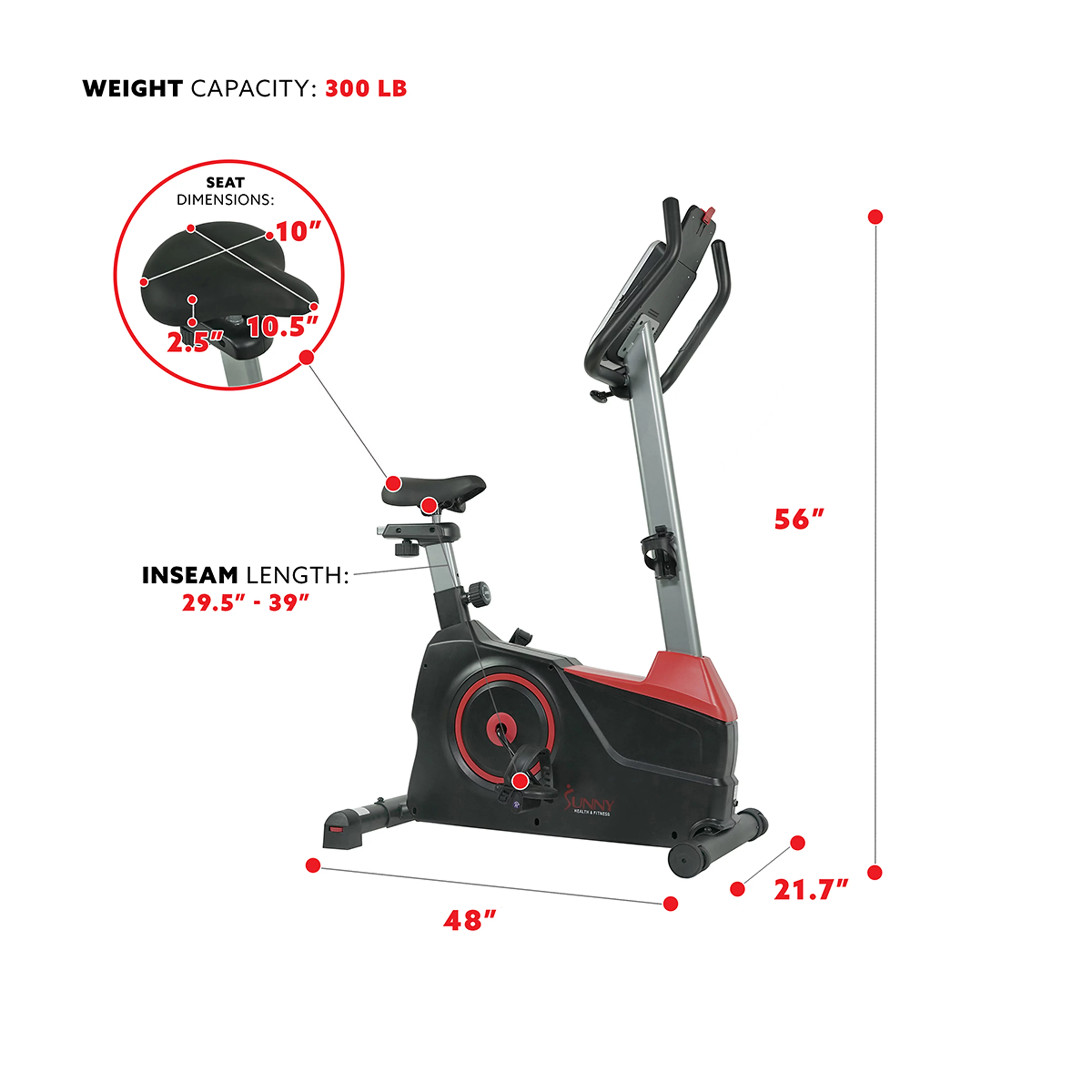 Sunny Health & Fitness Evo-Fit Stationary Upright Bike with 24 Level Electro-Magnetic Resistance – SF-B2969