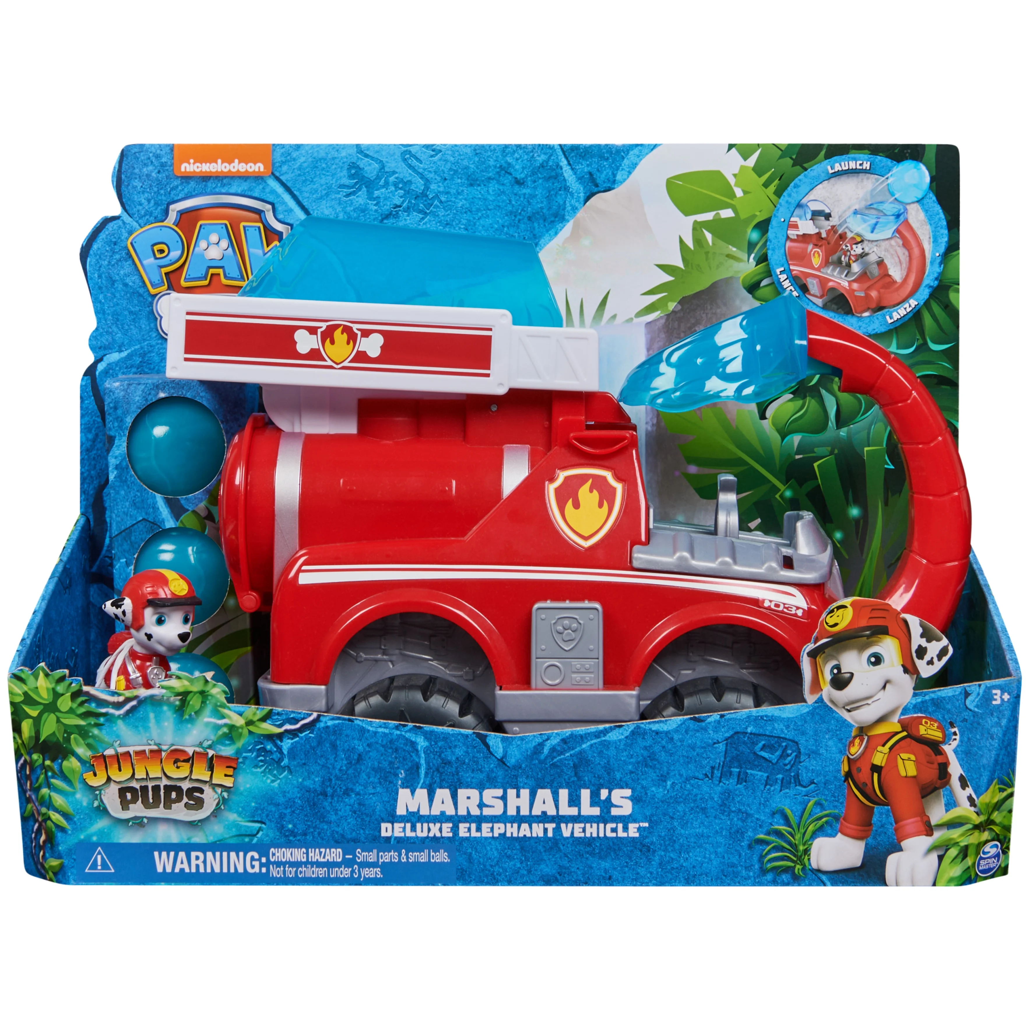 PAW Patrol Jungle Pups, Marshall Elephant Firetruck with Figure, Toys for Kids Ages 3 and Up