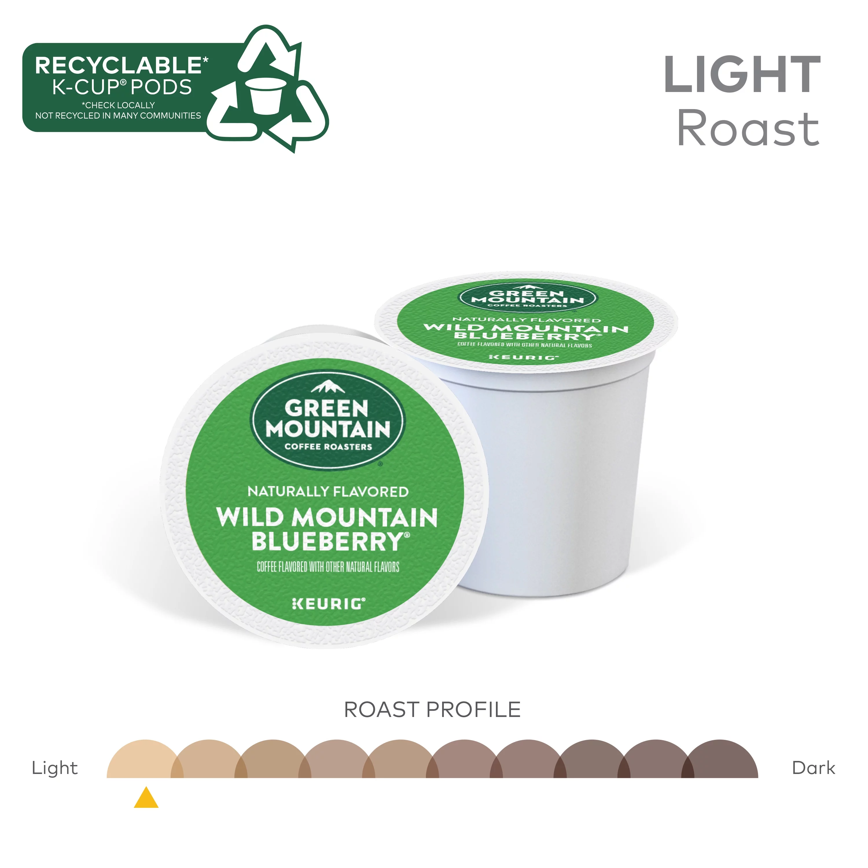 Green Mountain Coffee Roasters, Wild Mountain Blueberry Light Roast K-Cup Coffee Pods, 24 Count