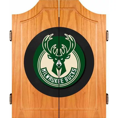 Milwaukee Bucks NBA Wood Dart Cabinet Set