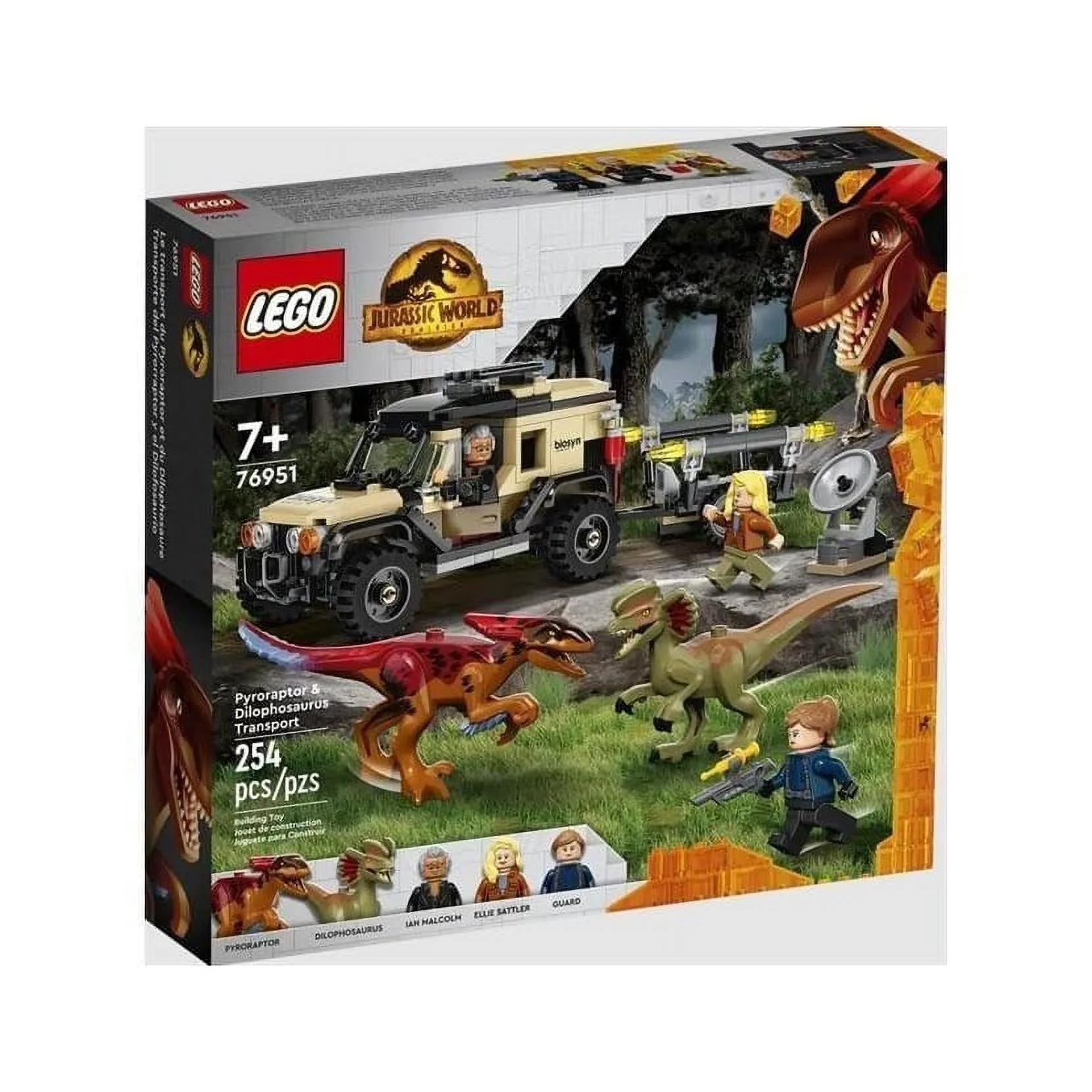 Lego Jurassic World Pyroraptor and Dilophosaurus Transport 76951