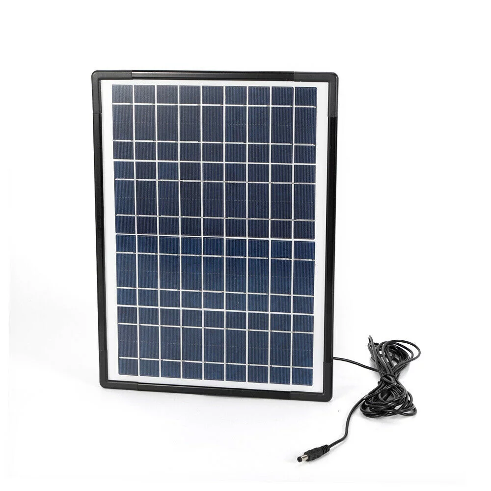 Fichiouy Portable Solar Panel Power Generator Kit Battery Pack Power Station w/ 4 Bulbs