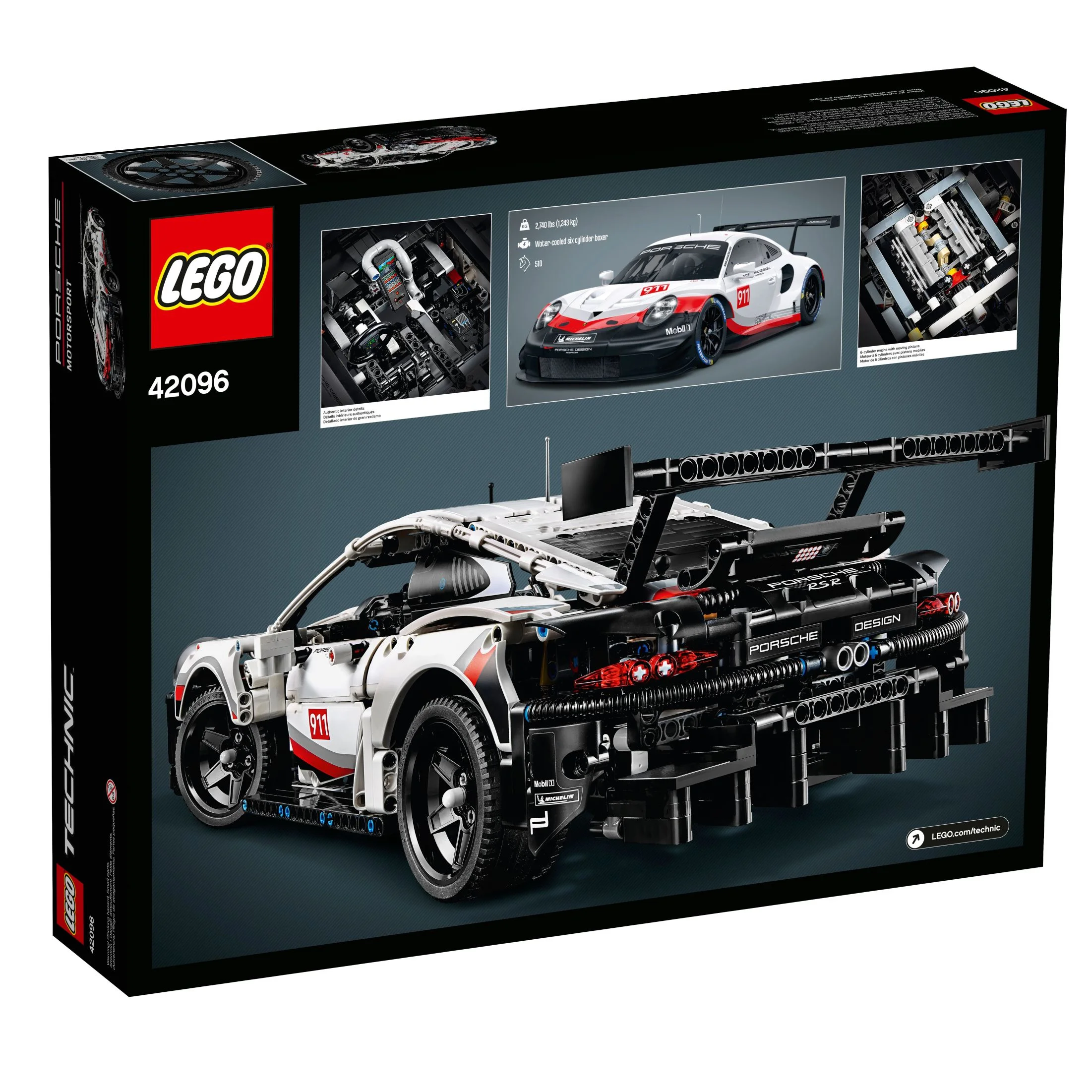 LEGO Technic Porsche 911 RSR Race Car Model Building Kit 42096, Advanced Replica, Exclusive Collectible Set, Gift for Kids, Boys & Girls