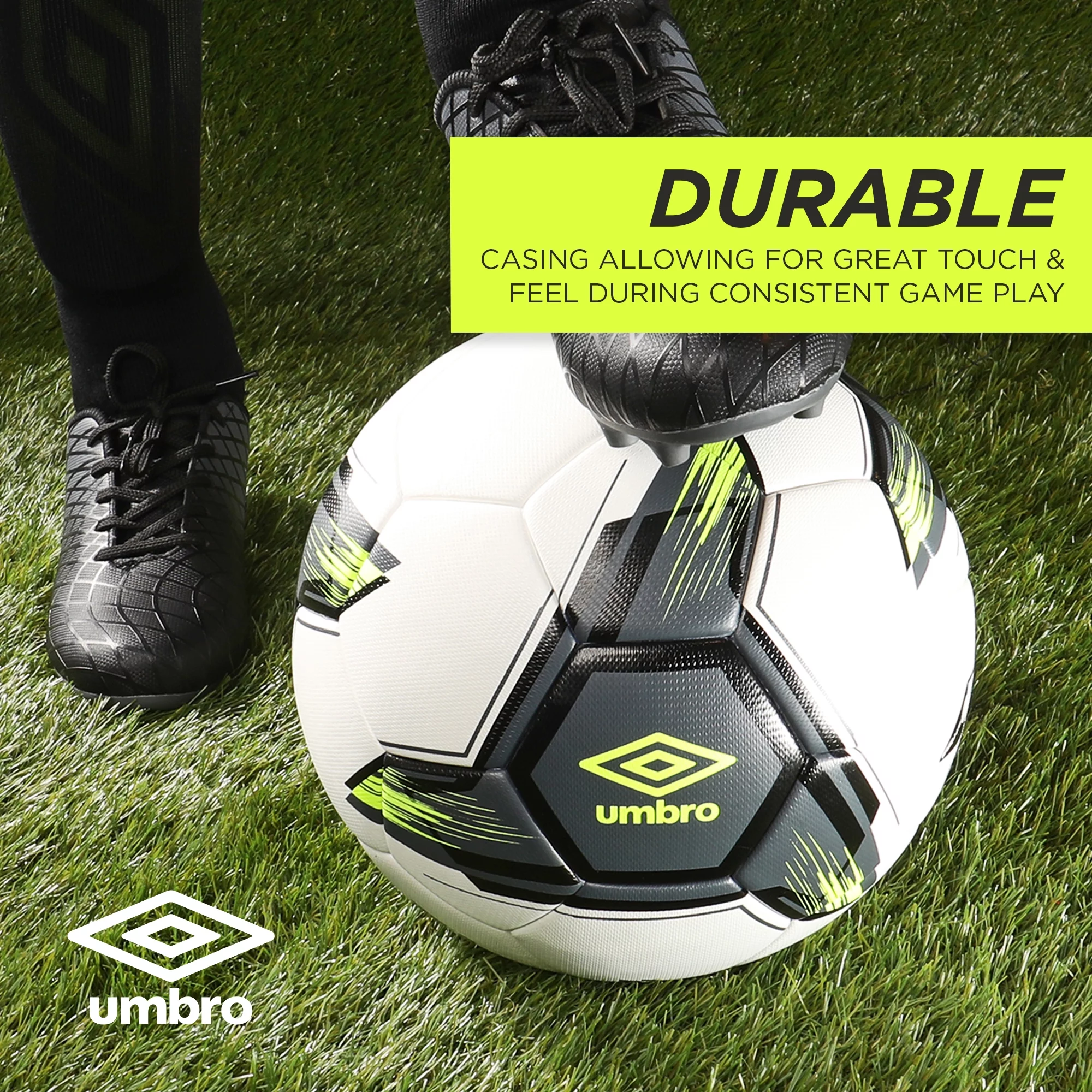 Umbro Tristar Size 5 Adult and Teen Soccer Ball, White/Gray/Yellow