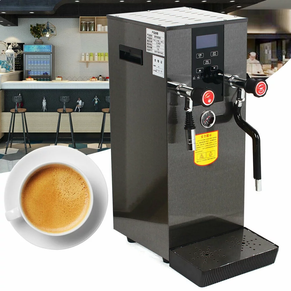 DENEST 4 in 1 Commercial Coffee Machine Coffee Milk Espresso Steam Water Boiling Machine 110V 12L