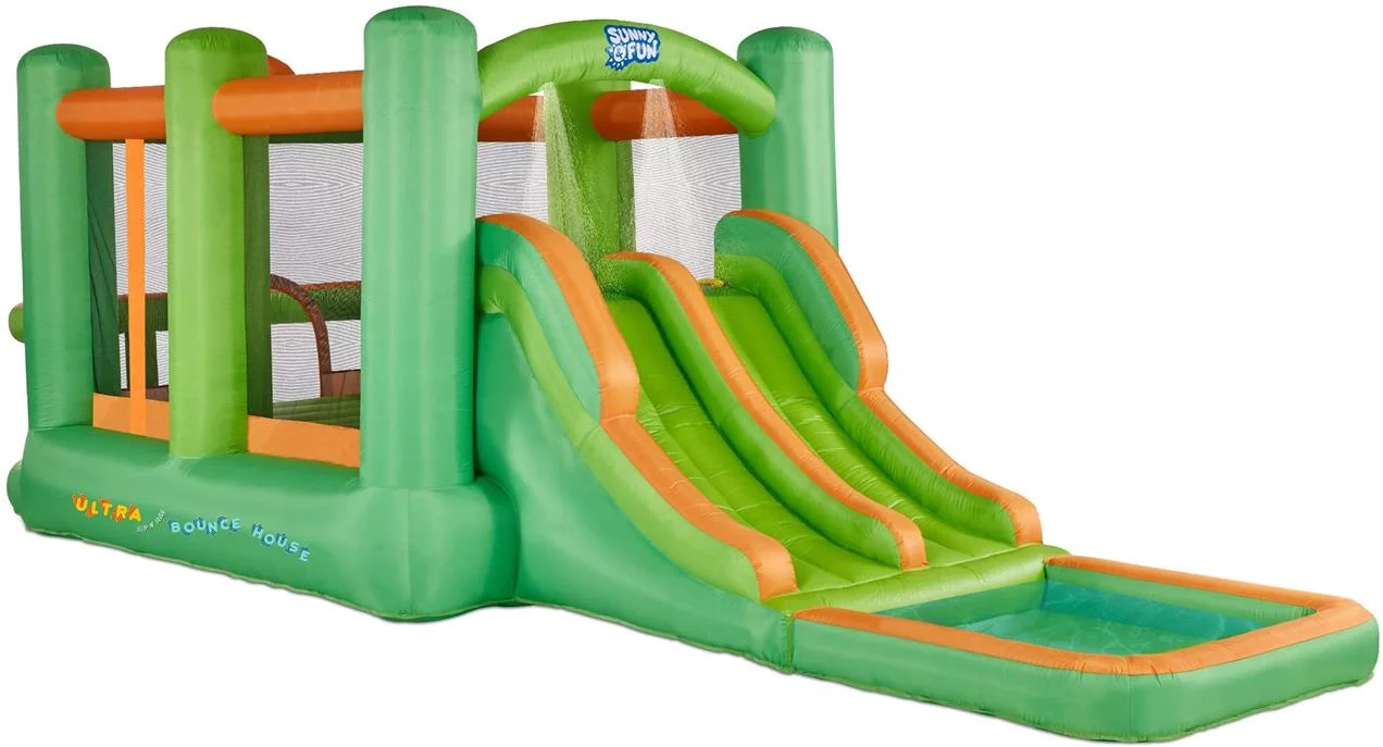 Sunny & Fun Inflatable Water Slide, Blow up Pool & Bounce House for Backyard