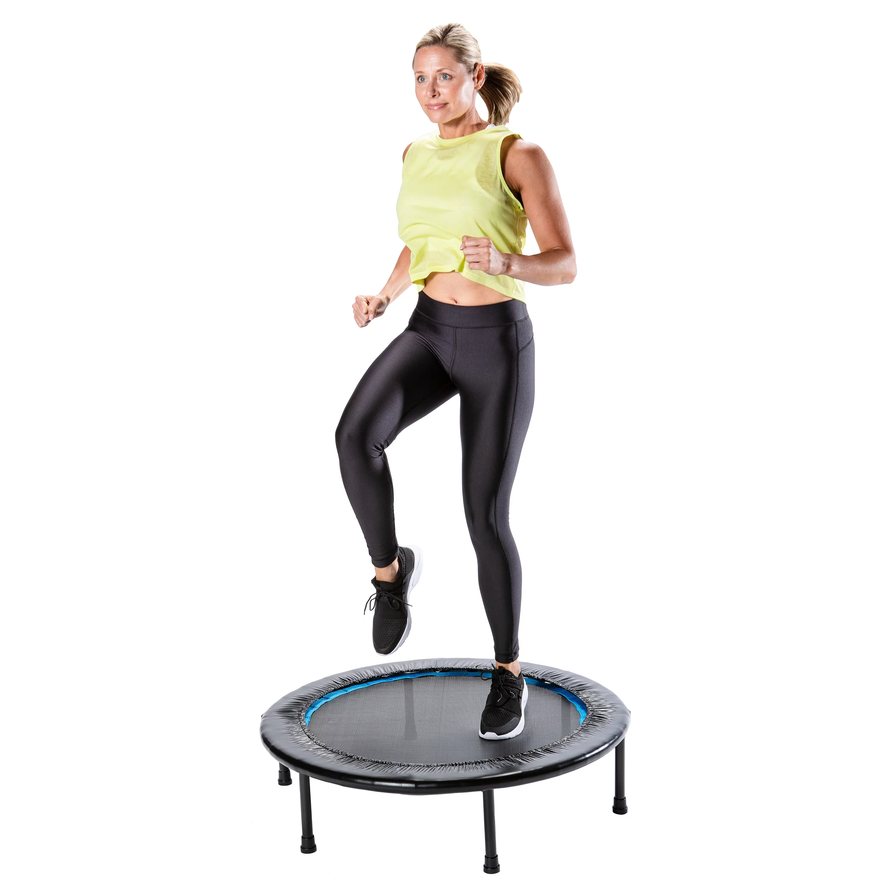 Athletic Works Circuit Trainer Trampoline with Monitor and Adjustable Incline, 36″Wx36″Dx12″H, Black