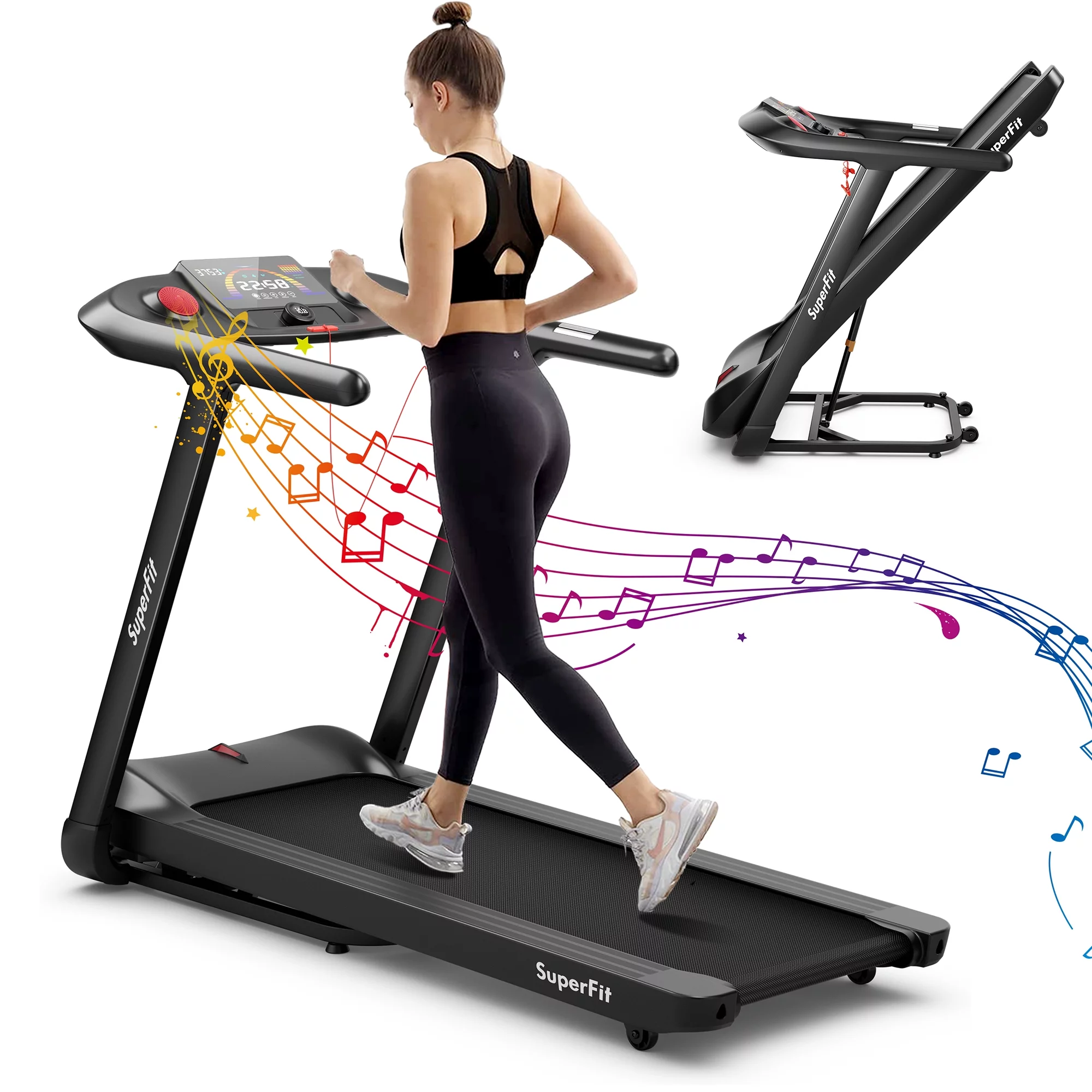 Gymax 4.75HP Treadmill Folding Electric Running Machine w/ Voice & APP Control