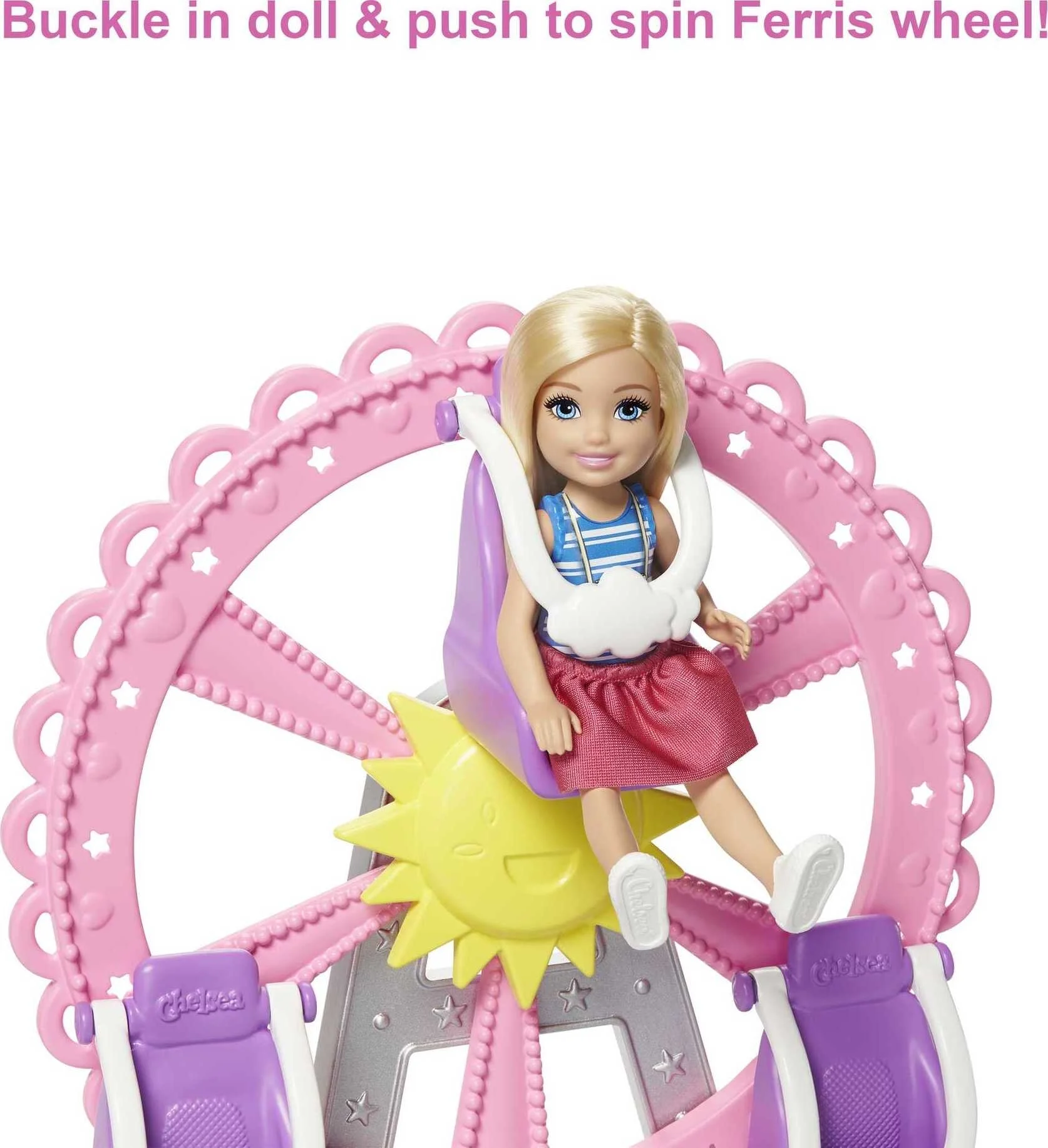 Barbie Club Chelsea Carnival Playset with Blonde Small Doll, Spinning Ferris Wheel & Accessories