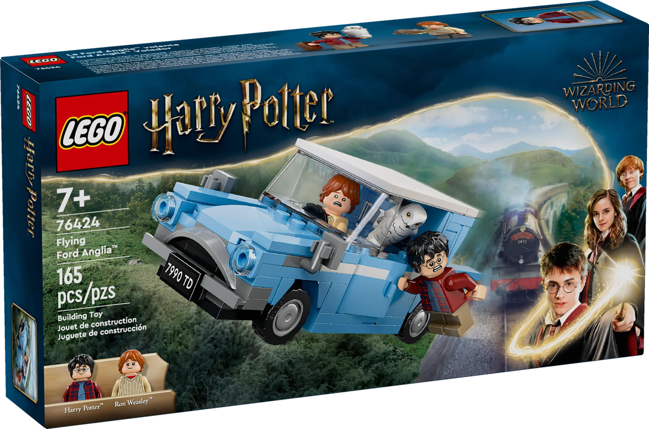 LEGO Harry Potter Flying Ford Anglia, Buildable Car Toy with 2 Minifigures for Role Play, Harry Potter Toy for Kids, Harry Potter Car Fantasy Playset, Gift for Boys and Girls Ages 7 and Up, 76424