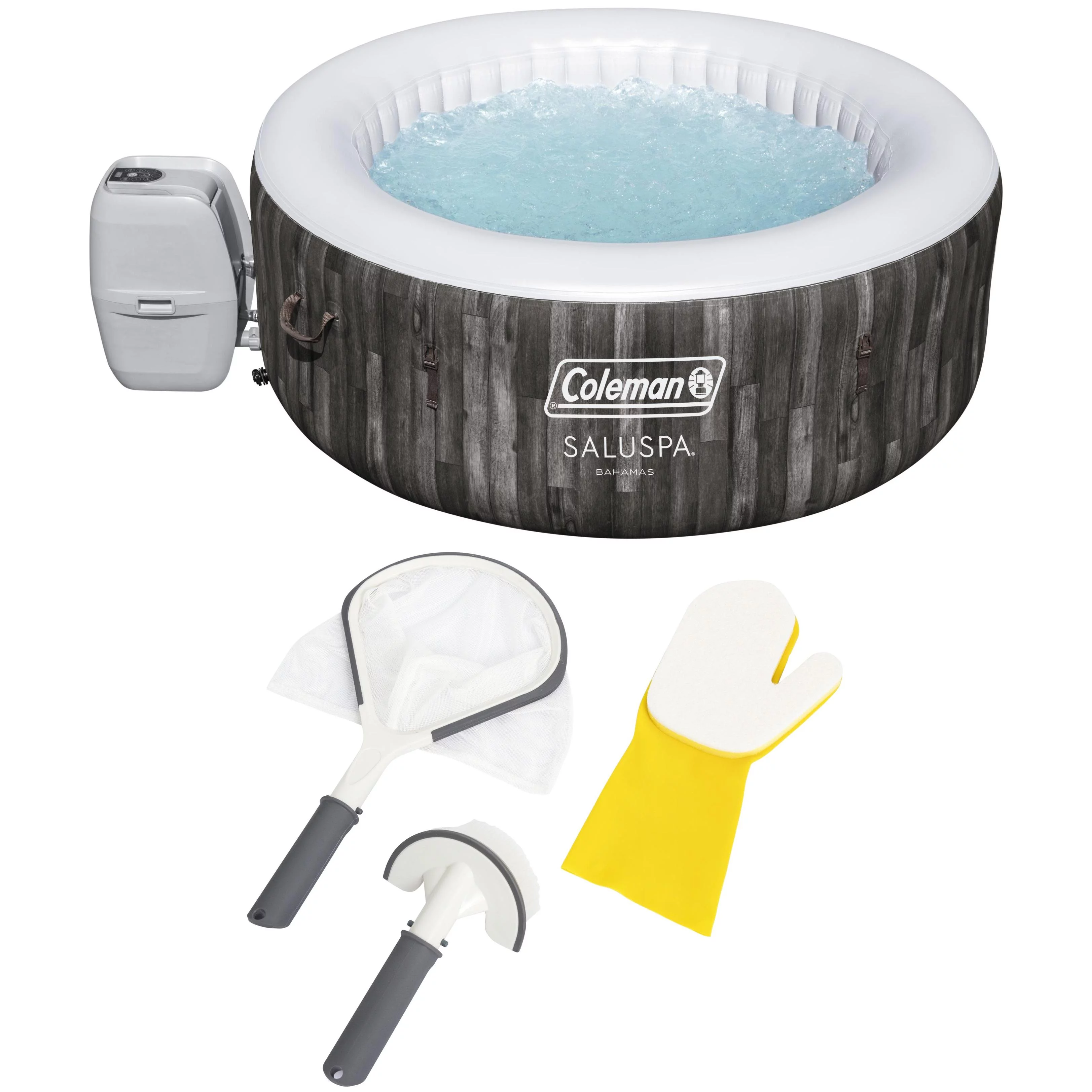 Coleman 71″ x 26″ Bahamas AirJet Spa Outdoor 177 gal. Inflatable Hot Tub, Max Temperature of 104F