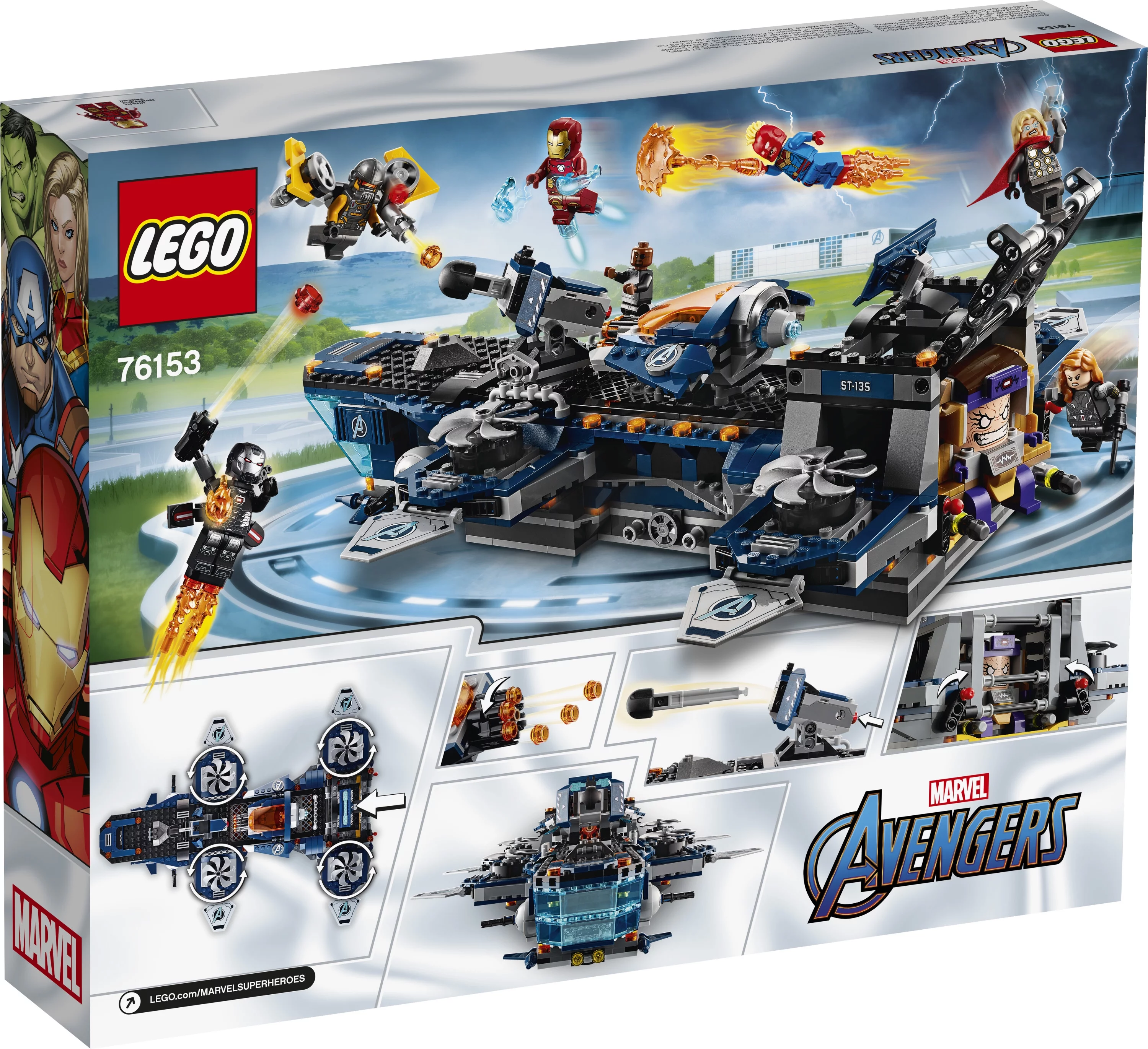 LEGO Marvel Avengers Helicarrier 76153 LEGO Brick Building Toy with Marvel Avengers Action Minifigures (1,244 Pieces)