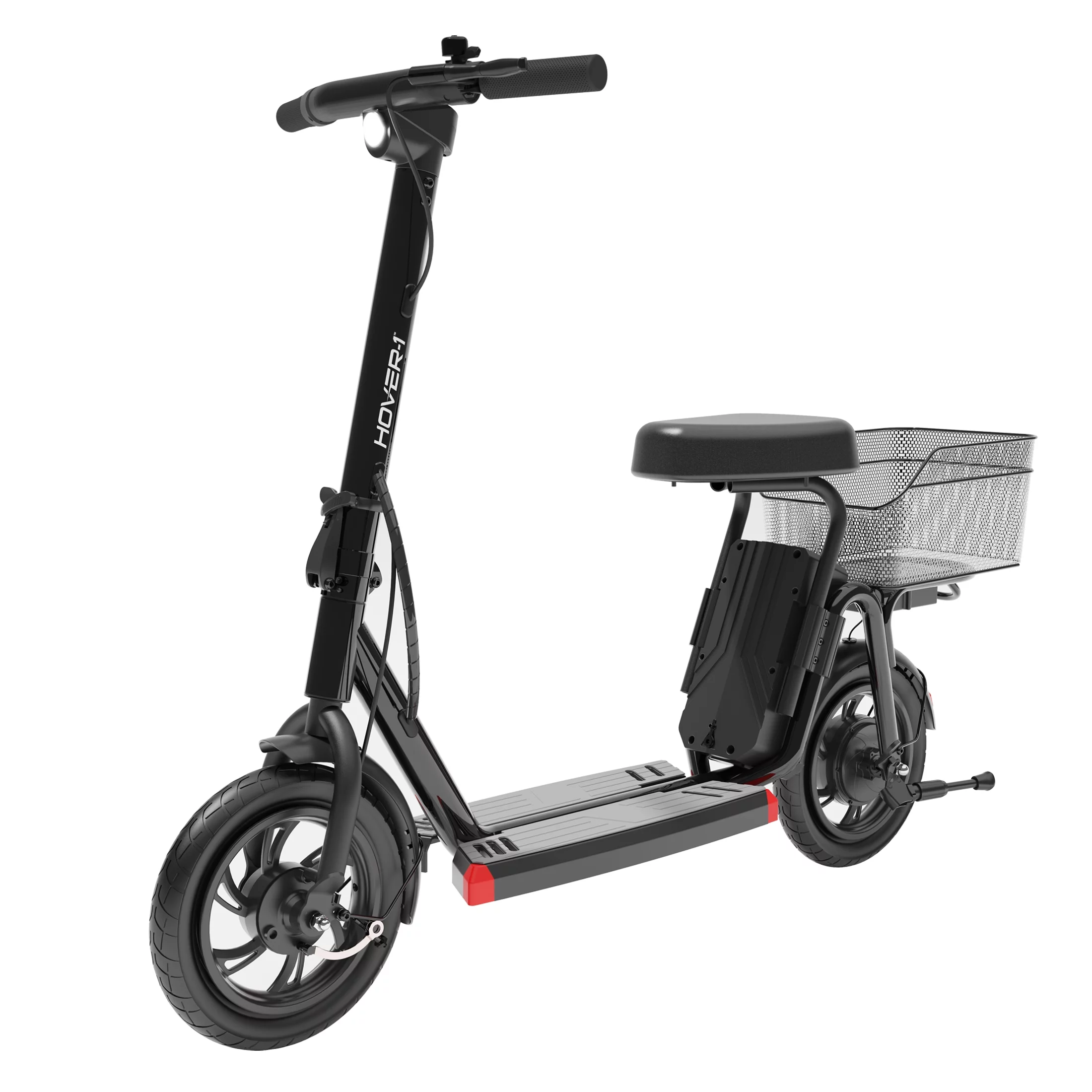 Hover-1 Alpha Cargo Electric Scooter for Teens, 18 Mph Max Speed, UL 2272 Certified, Black