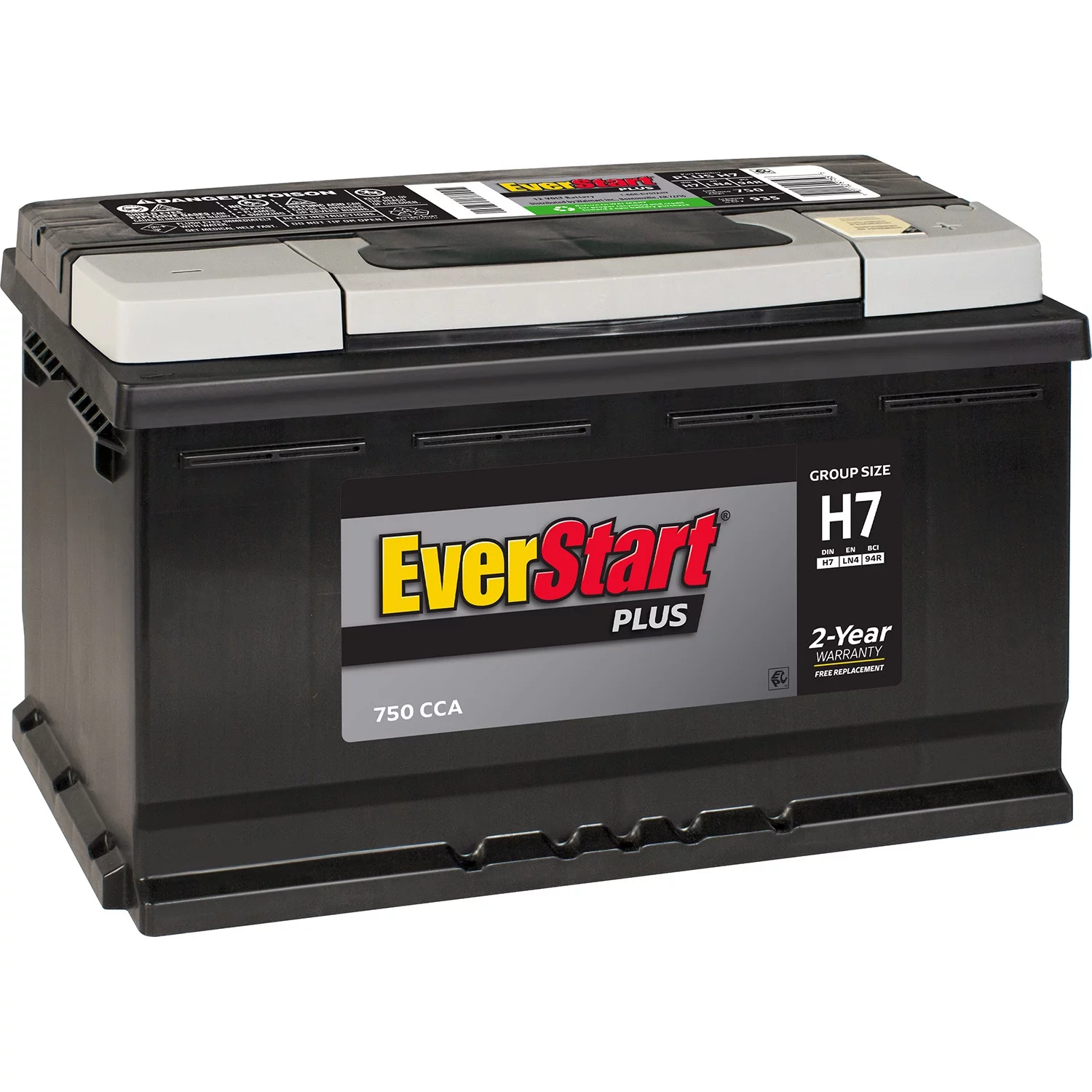 EverStart Plus Lead Acid Automotive Battery, Group Size H7 / LN4 / 94R 12 Volt, 750 CCA