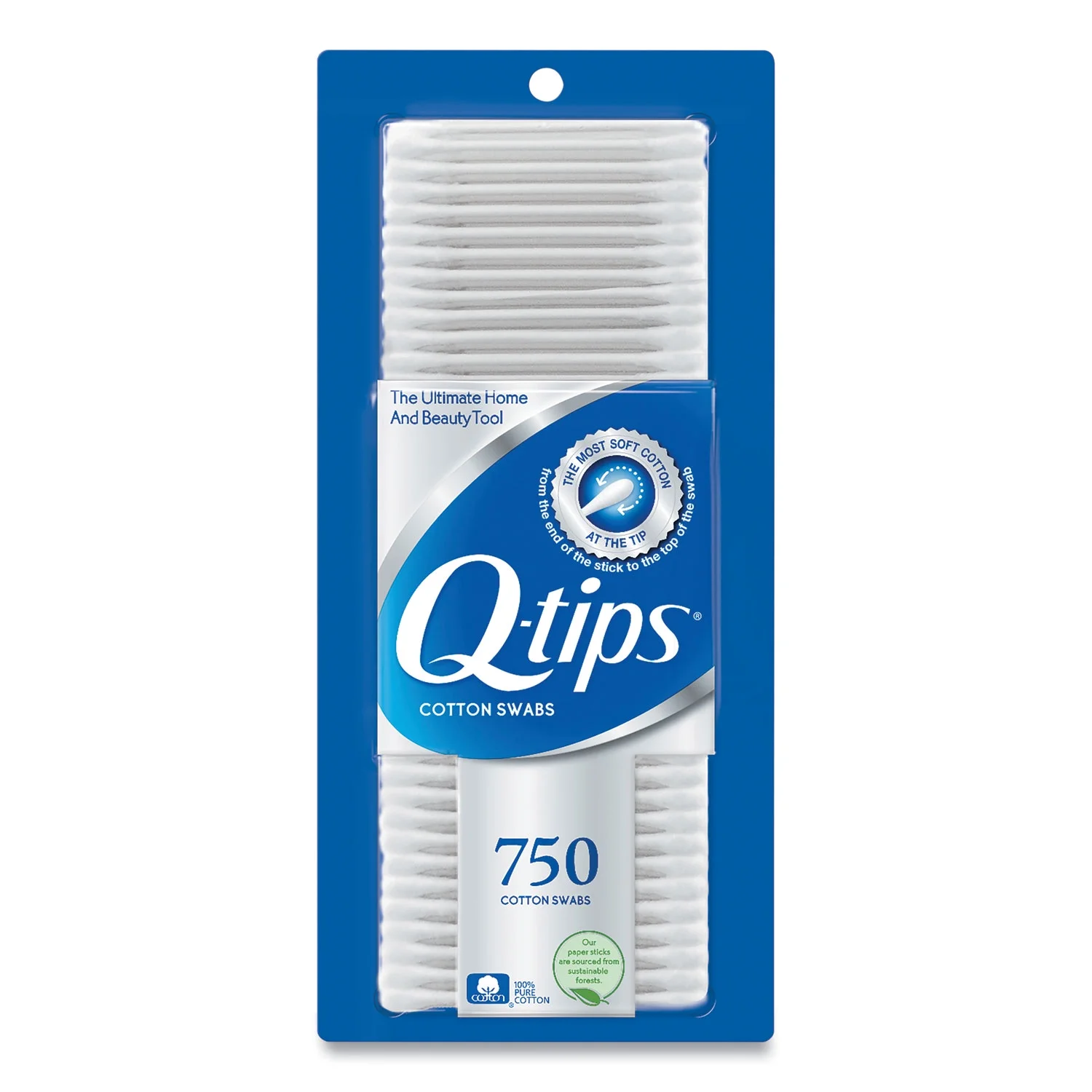 Q-tips Cotton Swabs Original for Hygiene and Beauty Care, Made with 100% Cotton 750 Count