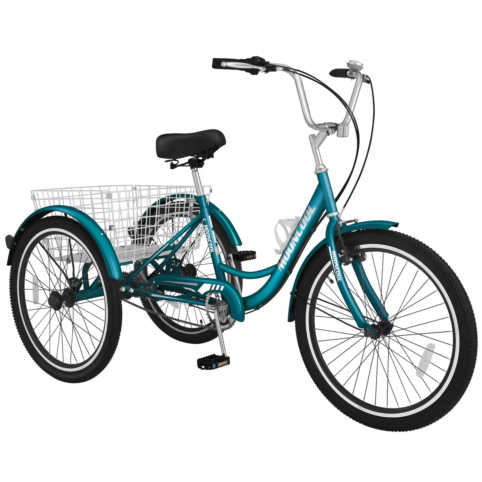 Lilypelle Adult Tricycles Single Speed 24 inch Three Wheel Bike Cruiser Trike with Low-Step Through Frame/Large Basket for Men, Women, Seniors