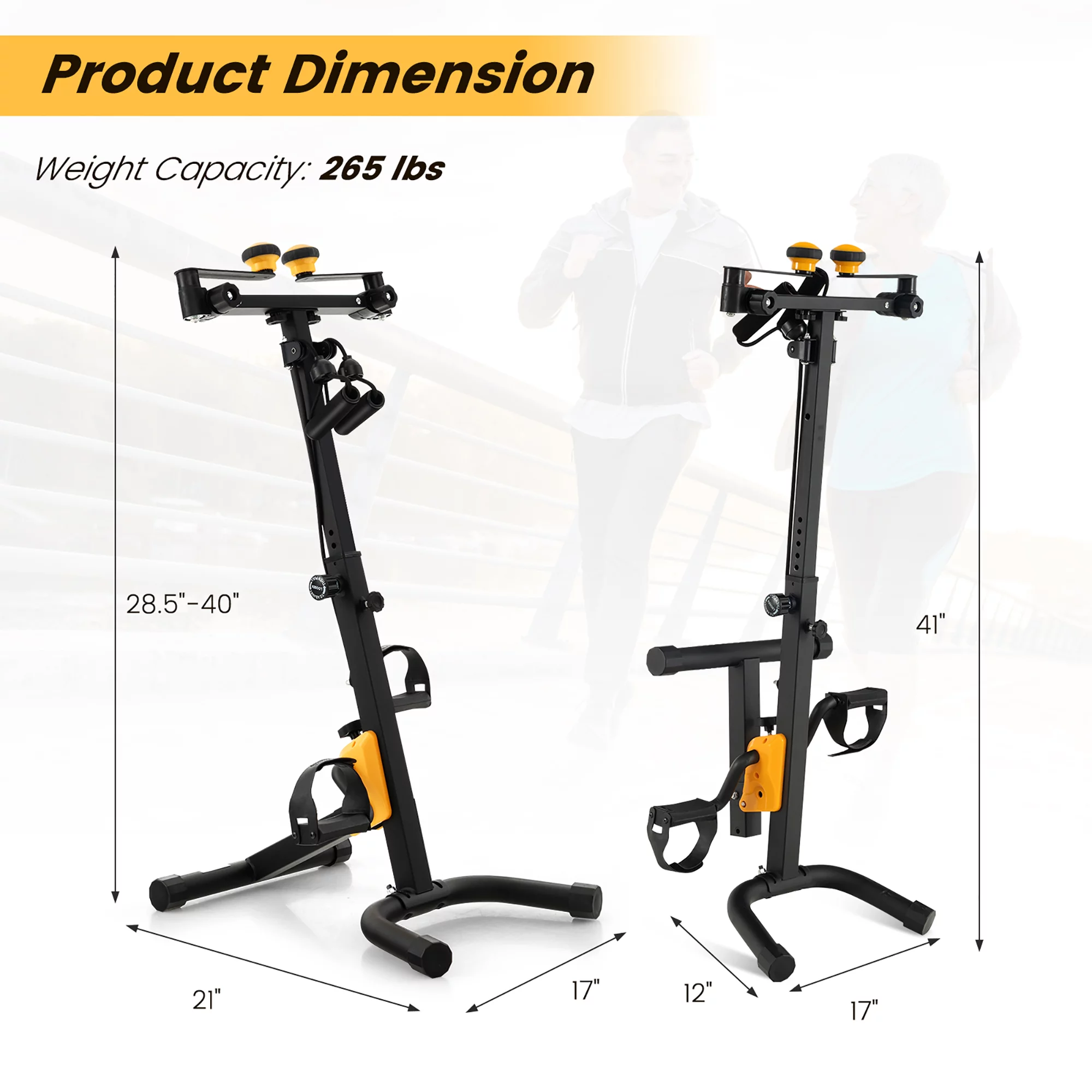 Costway Folding Pedal Exercise Bike with Adjustable Resistance Full body Home Rehab Machine