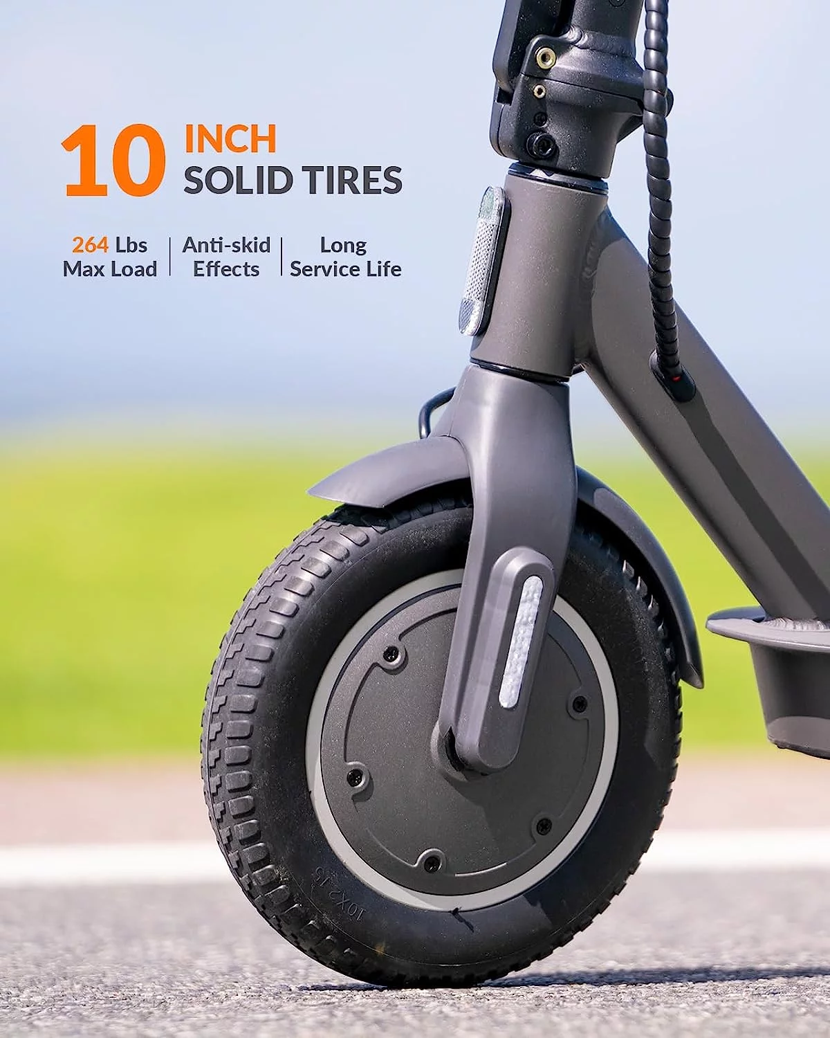 5TH WHEEL V30Pro Electric Scooter with Turn Signals, 10″ Solid Tires, 19.9 Miles Range & 18 mph, 350W Motor, Foldable Electric Scooter for Adults