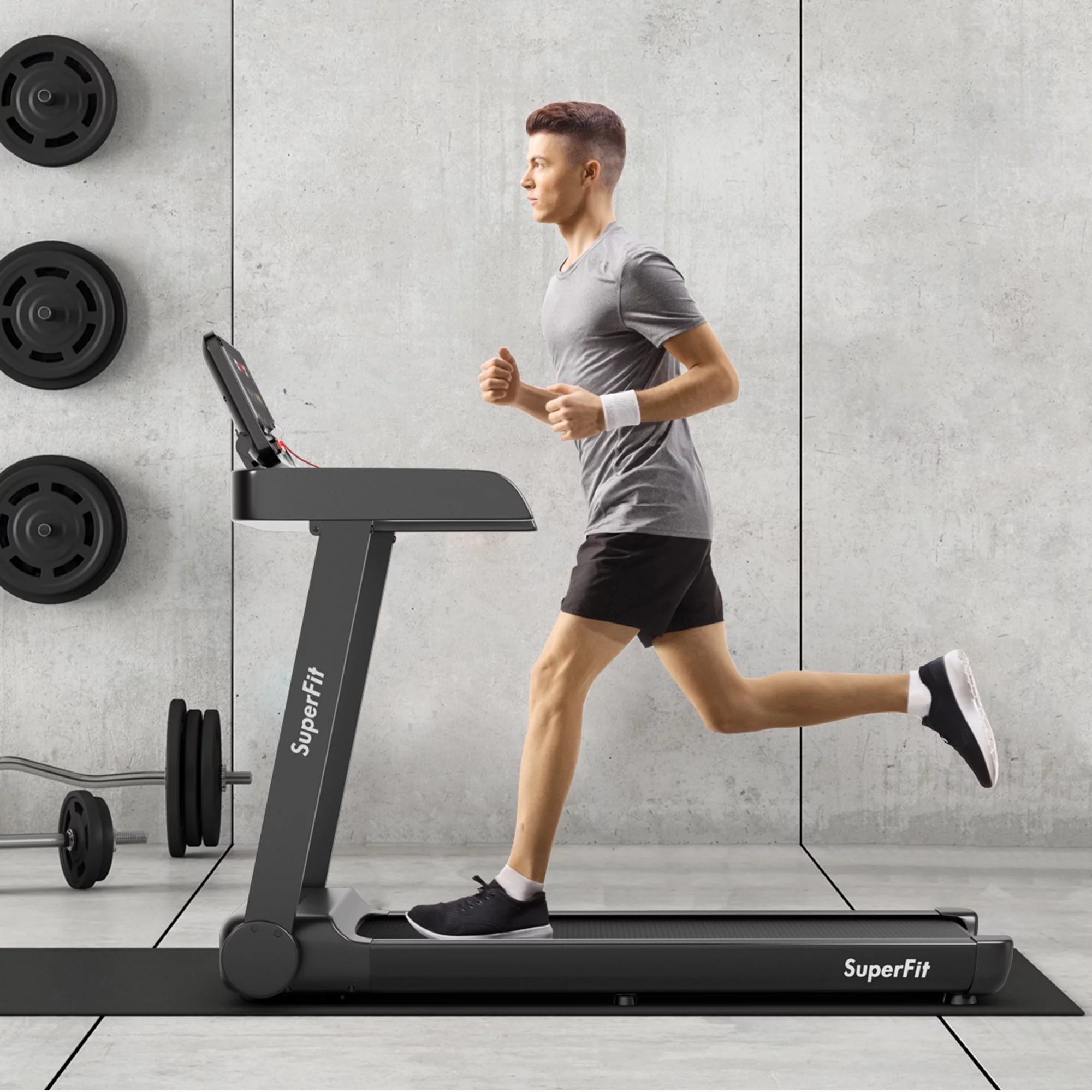 Gymax 2.25 Hp Electric Motorized Running Machine, Exercise Treadmill with LED Display App Control