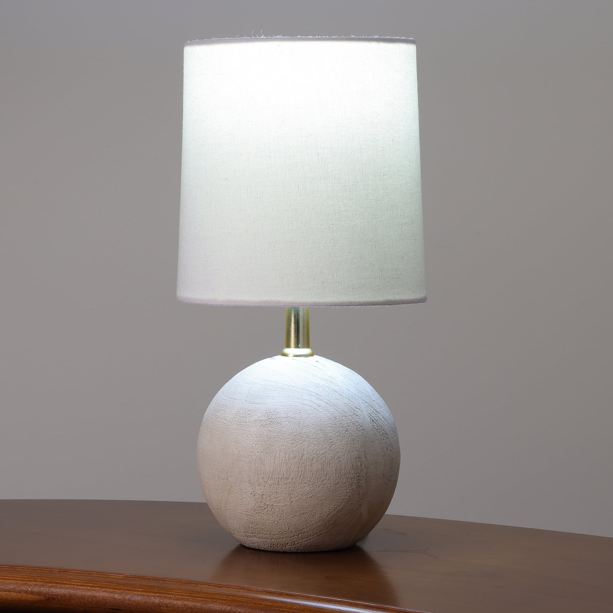 Mainstays Mini Light Natural Grey Resin Table Lamp, 12.75″ H