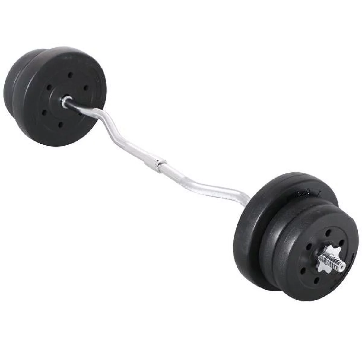 Easyfashion 55lb Barbell Dumbbell Weightlifting Set Black