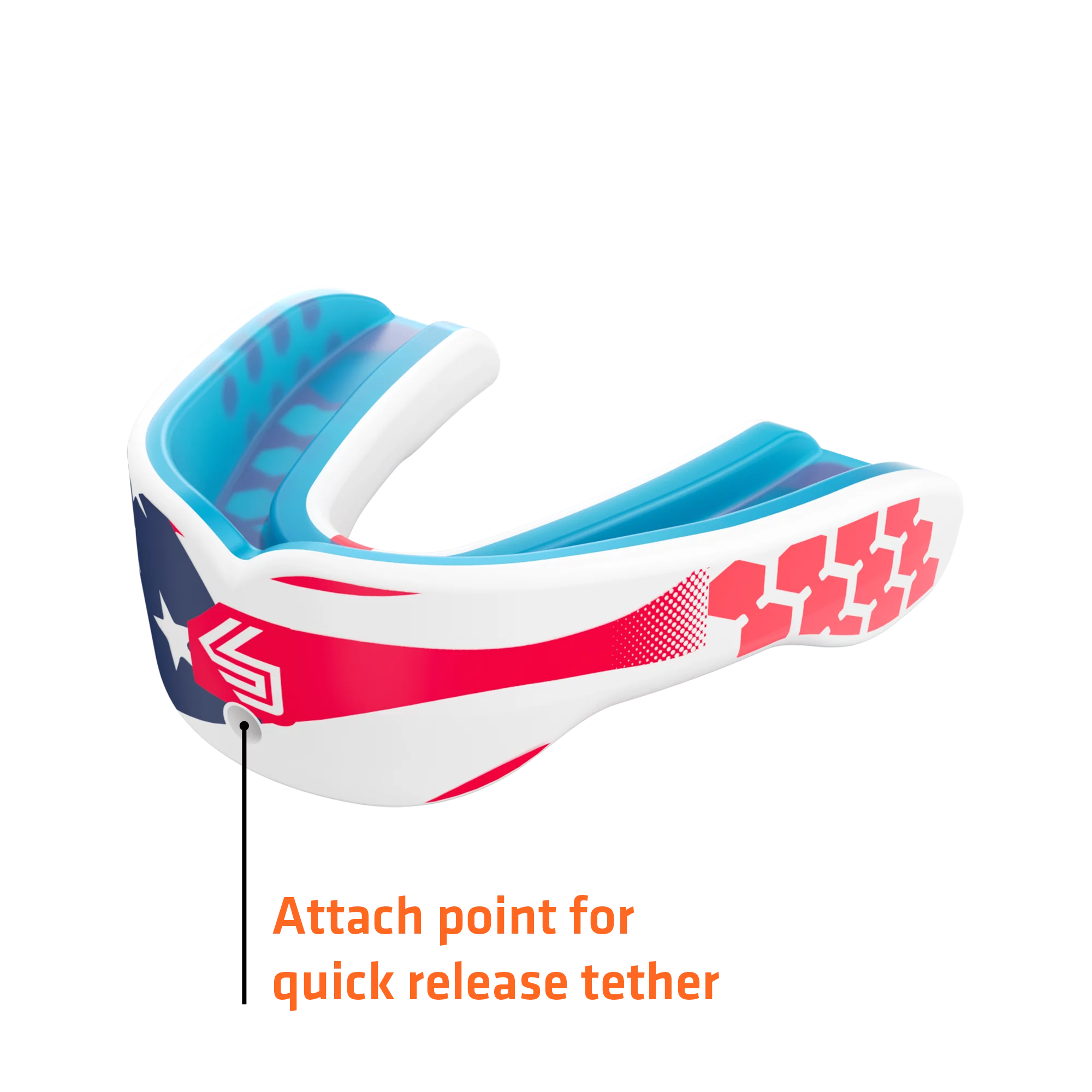 Shock Doctor Sport Gel Max Pro Multi-Sport Mouth Guard, Stars and Stripes, Adult