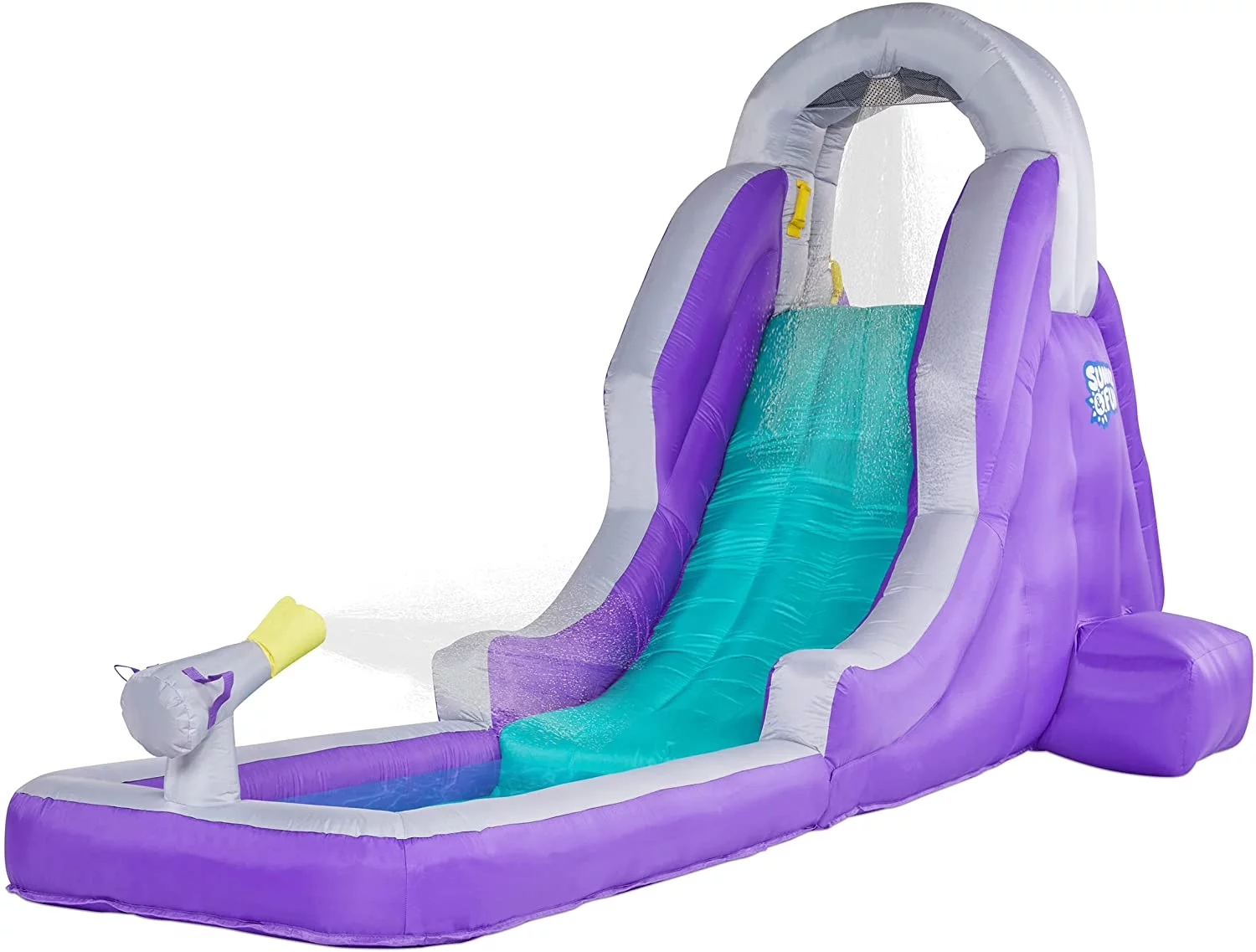 Sunny & Fun Inflatable Water Slide & Blow up Pool, Kids Water Park for Backyard