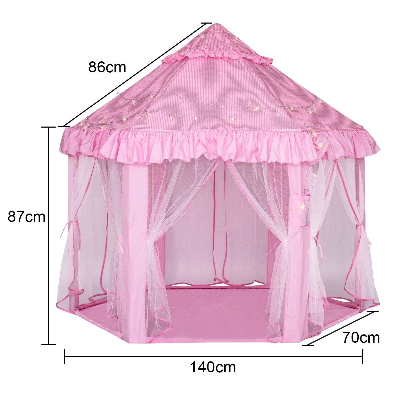 SHANNA Princess Castle Playhouse Tent for Girls with LED Star Lights  Indoor & Outdoor Large Kids Play Tent for Imaginative Games