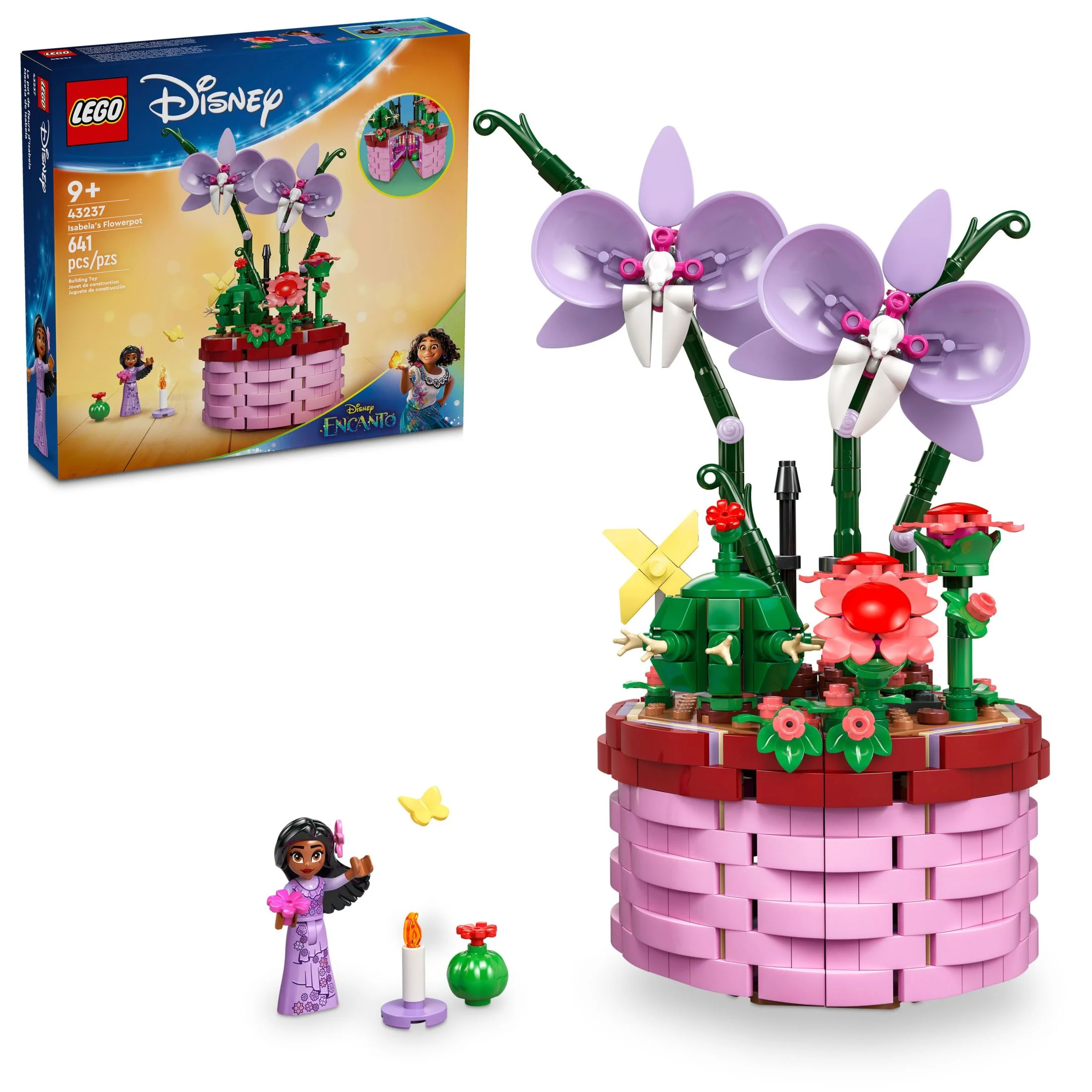 LEGO Disney Encanto Isabela’s Flowerpot, Buildable Orchid Flower Toy for Kids with Disney Encanto Mini-Doll, Disney Toy for Play and Display, Fun Disney Gift for 9 Year Old Girls and Boys, 43237