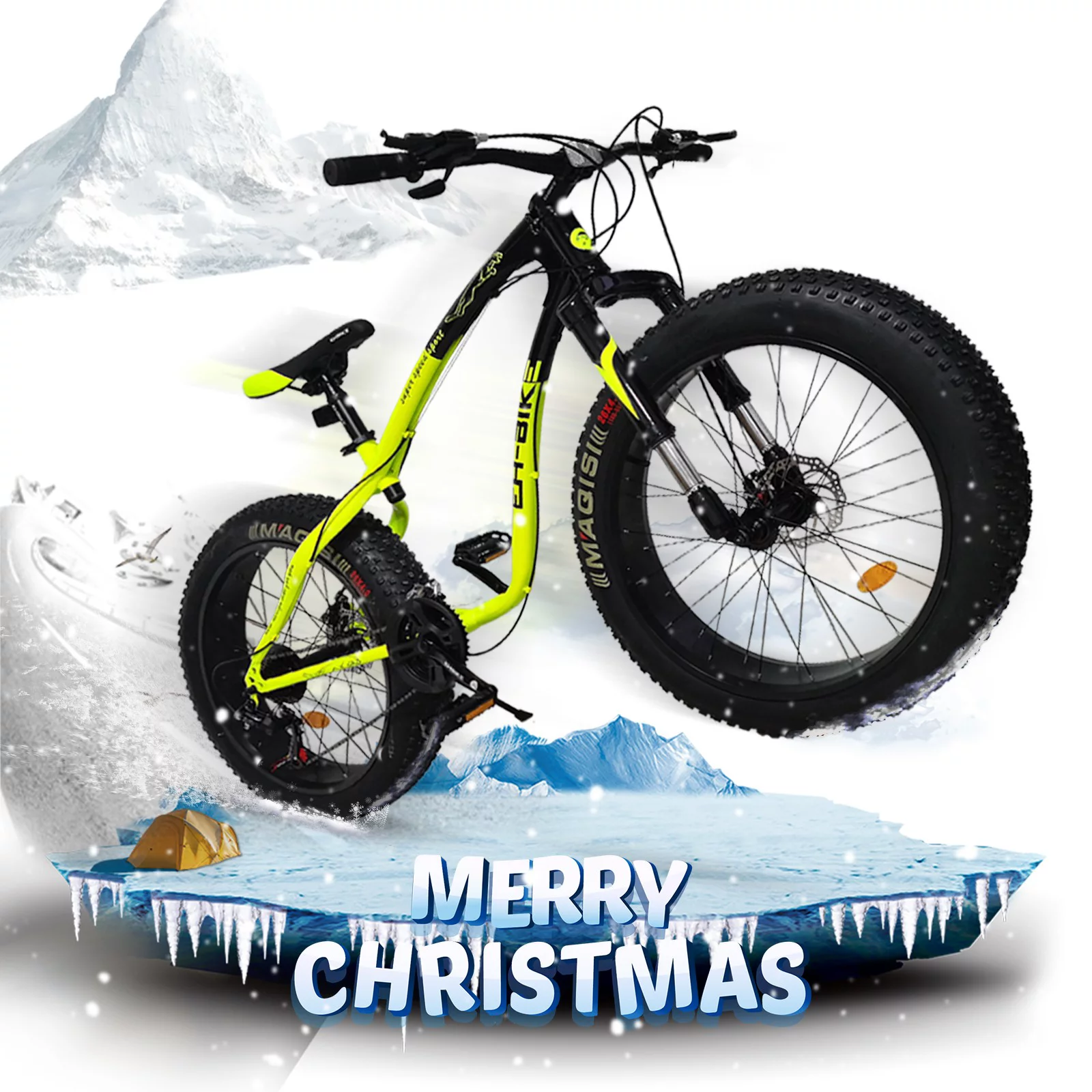 26-inch Fat Tire Off-Road Vehicle, 21-Speed Mountain Snow Bike