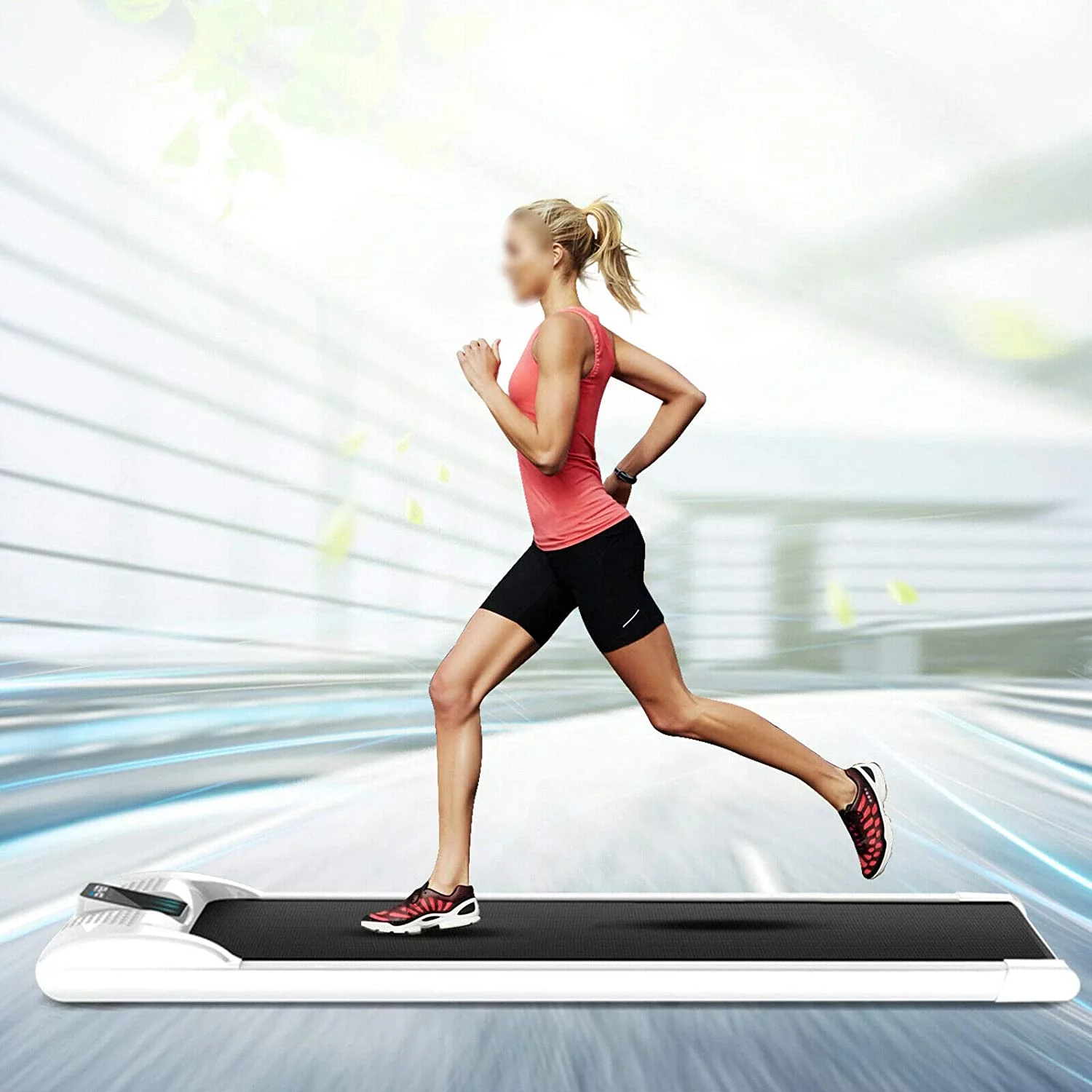 Electric Treadmill Walking Running Pad LED Home Office Fitness Exercise Traning 1-6KM/Hour