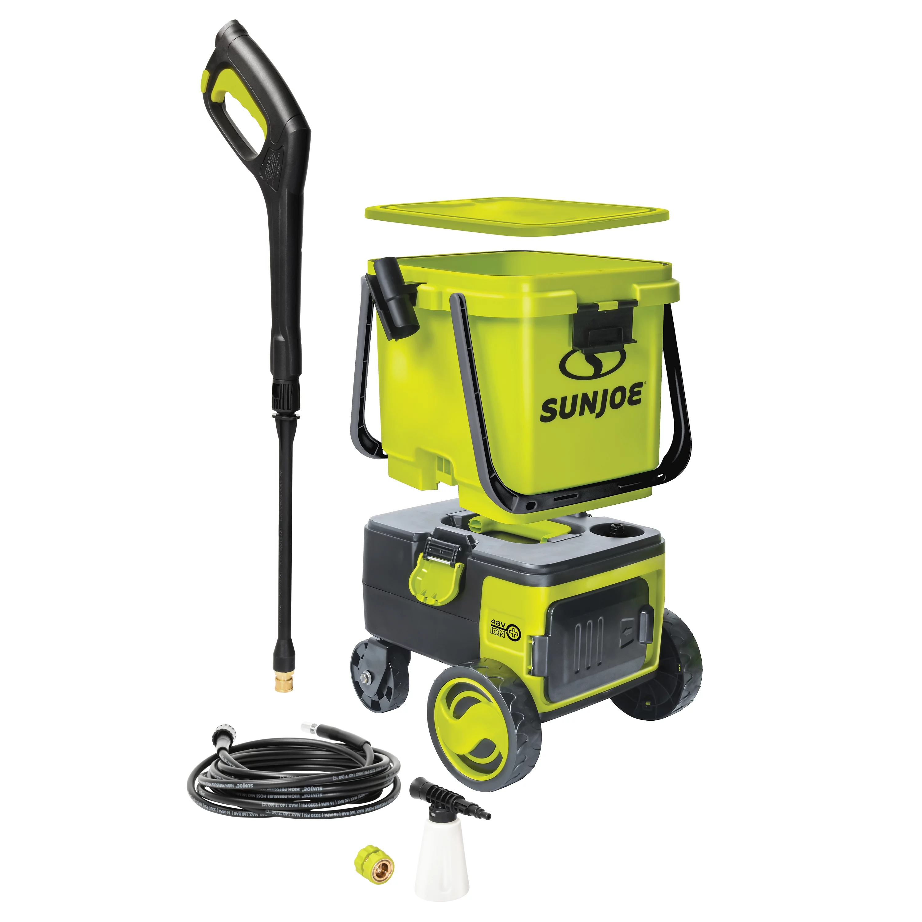 Sun Joe 48-Volt Cordless Portable Pressure Washer Kit, 2 x 4.0-Ah Batteries and Charger