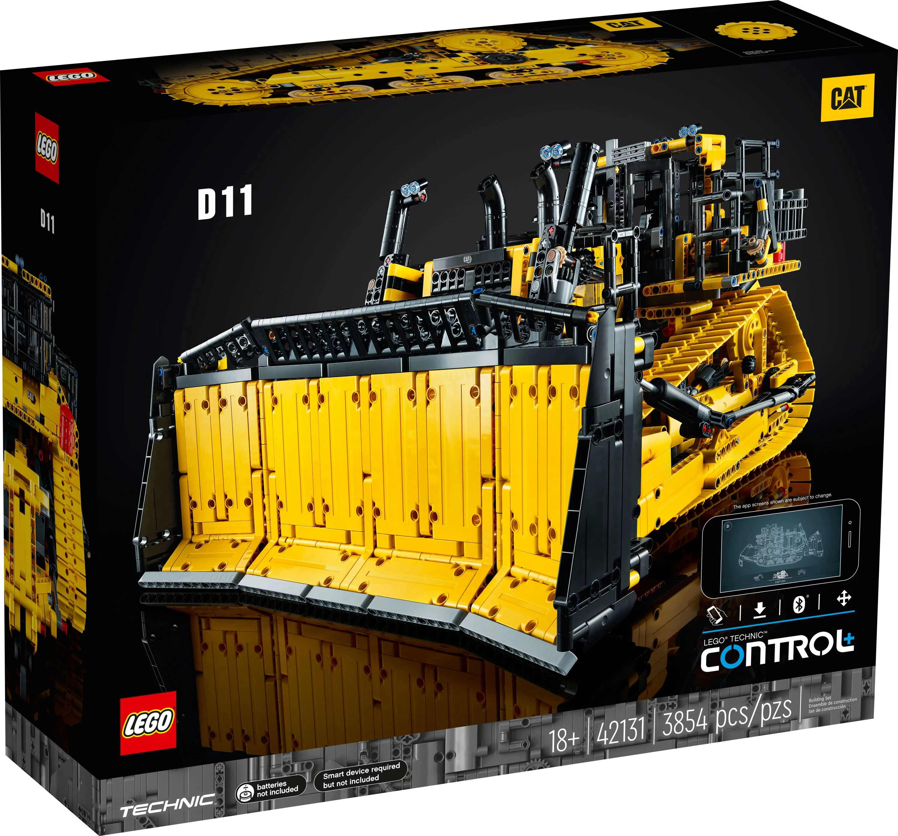 LEGO Technic App-Controlled Cat D11 Bulldozer 42131; A True-to-Life Replica of an Iconic Construction Machine (3,854 Pieces)