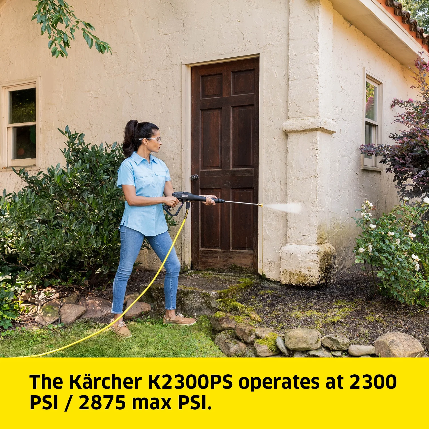 Karcher K1900PS 2375 Max PSI Electric Pressure Washer with 3 Nozzles and Hose, 1.2 GPM, Power Washer